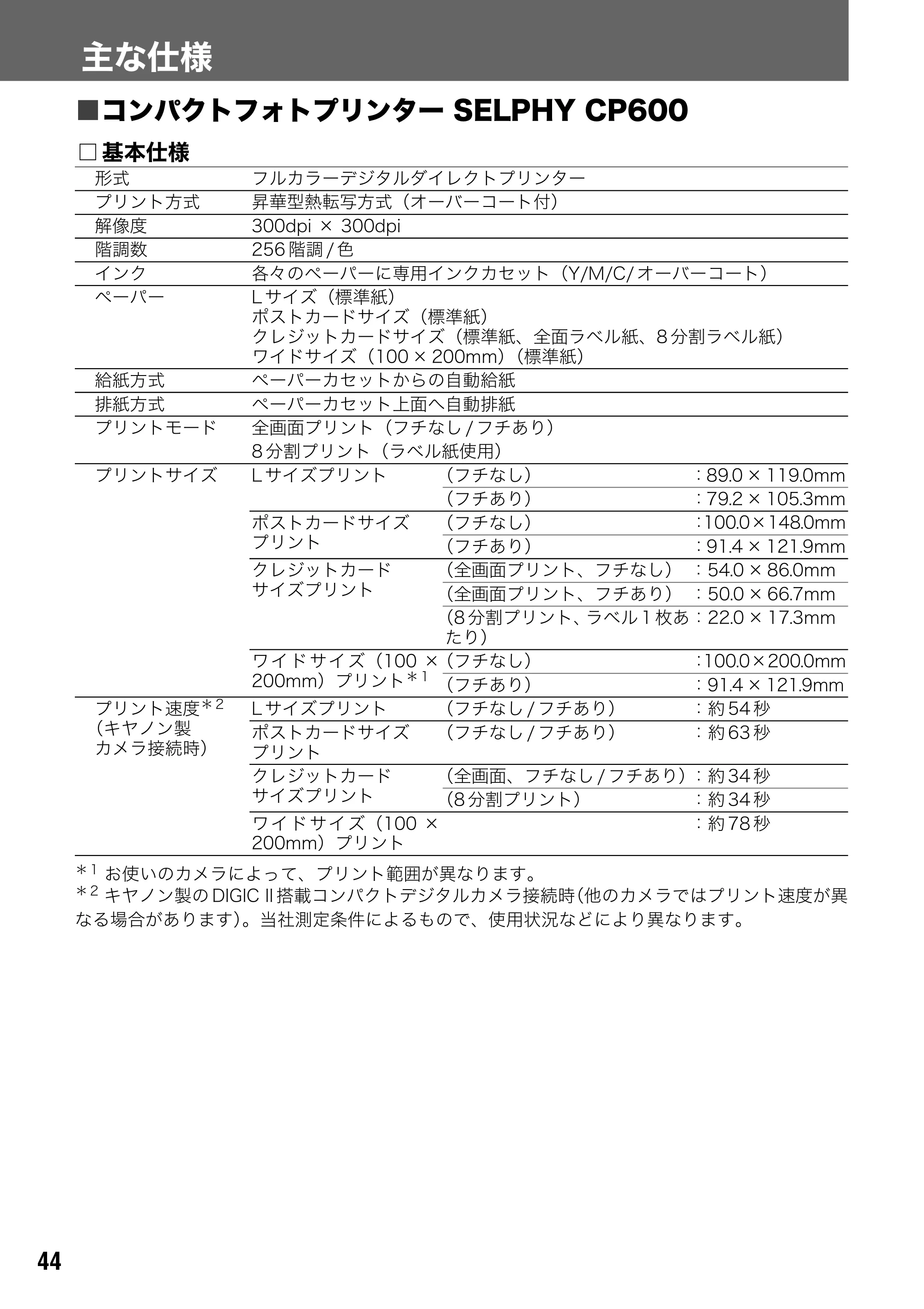 キヤノン SELPHY CP600 ユーザーガイド (PDF形式/2.23Mバイト) — 原本ページ — 46ページ