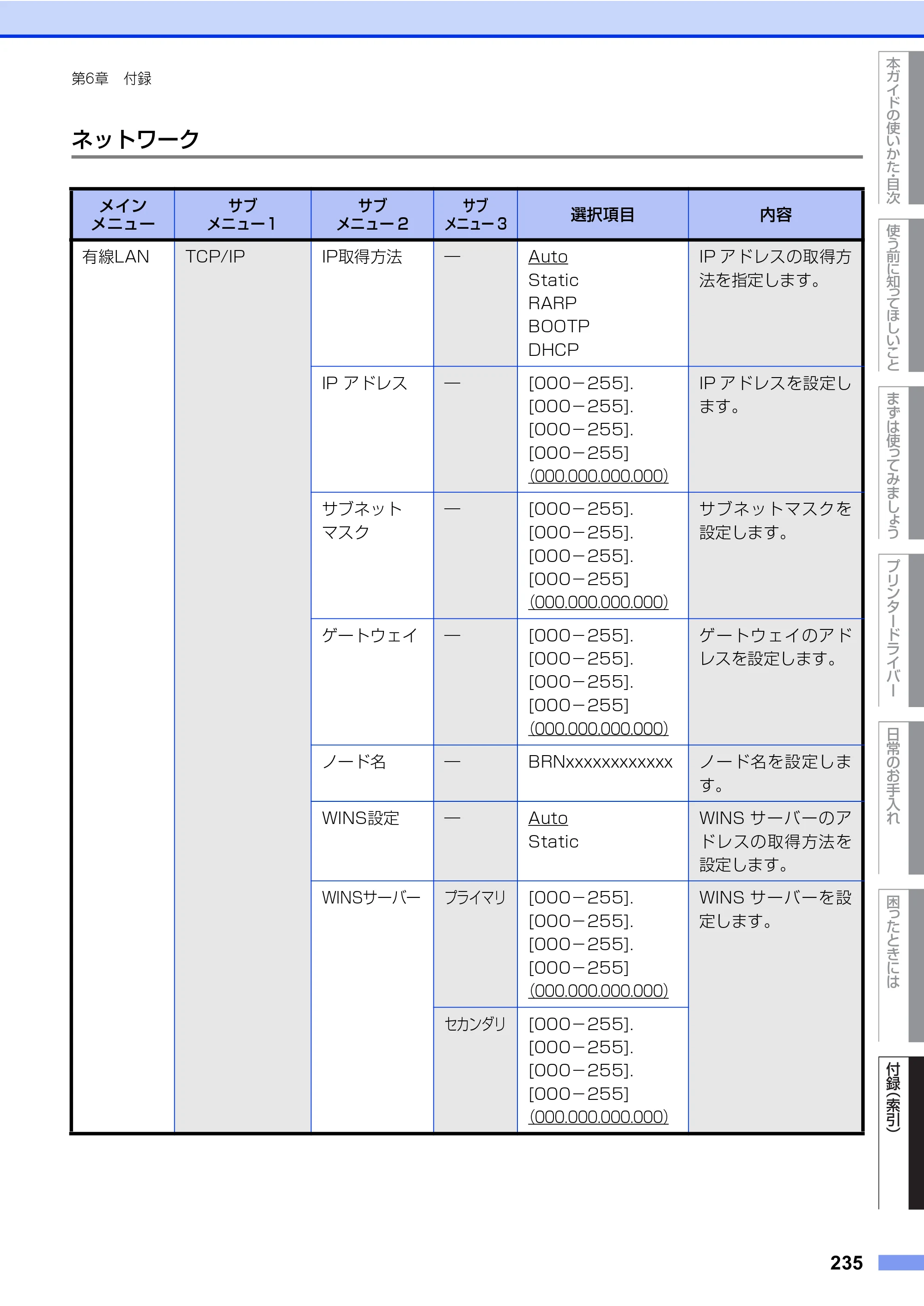 ブラザー HL-L8360CDW / HL-L9310CDW ユーザーズガイド — 原本ページ — 235ページ