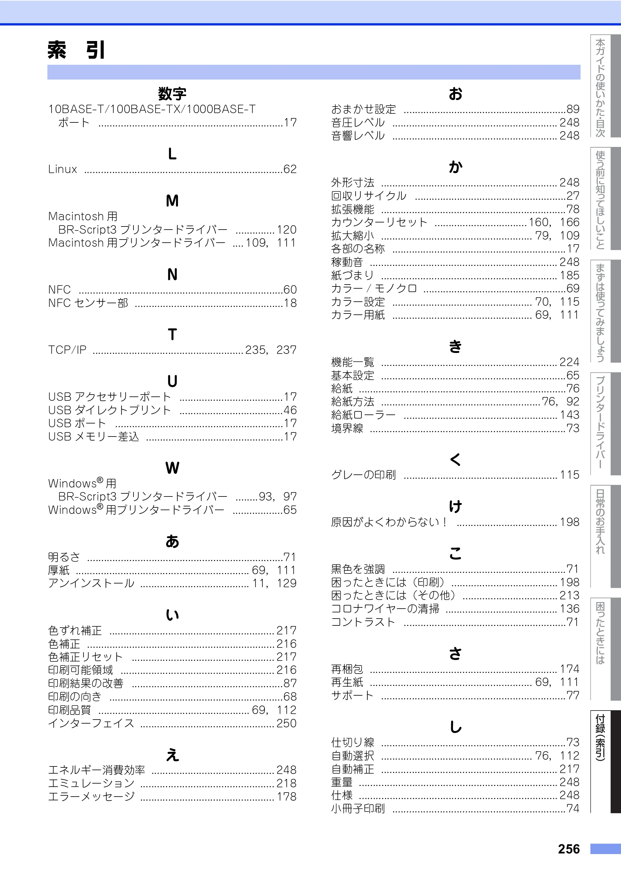 ブラザー HL-L8360CDW / HL-L9310CDW ユーザーズガイド — 原本ページ — 256ページ