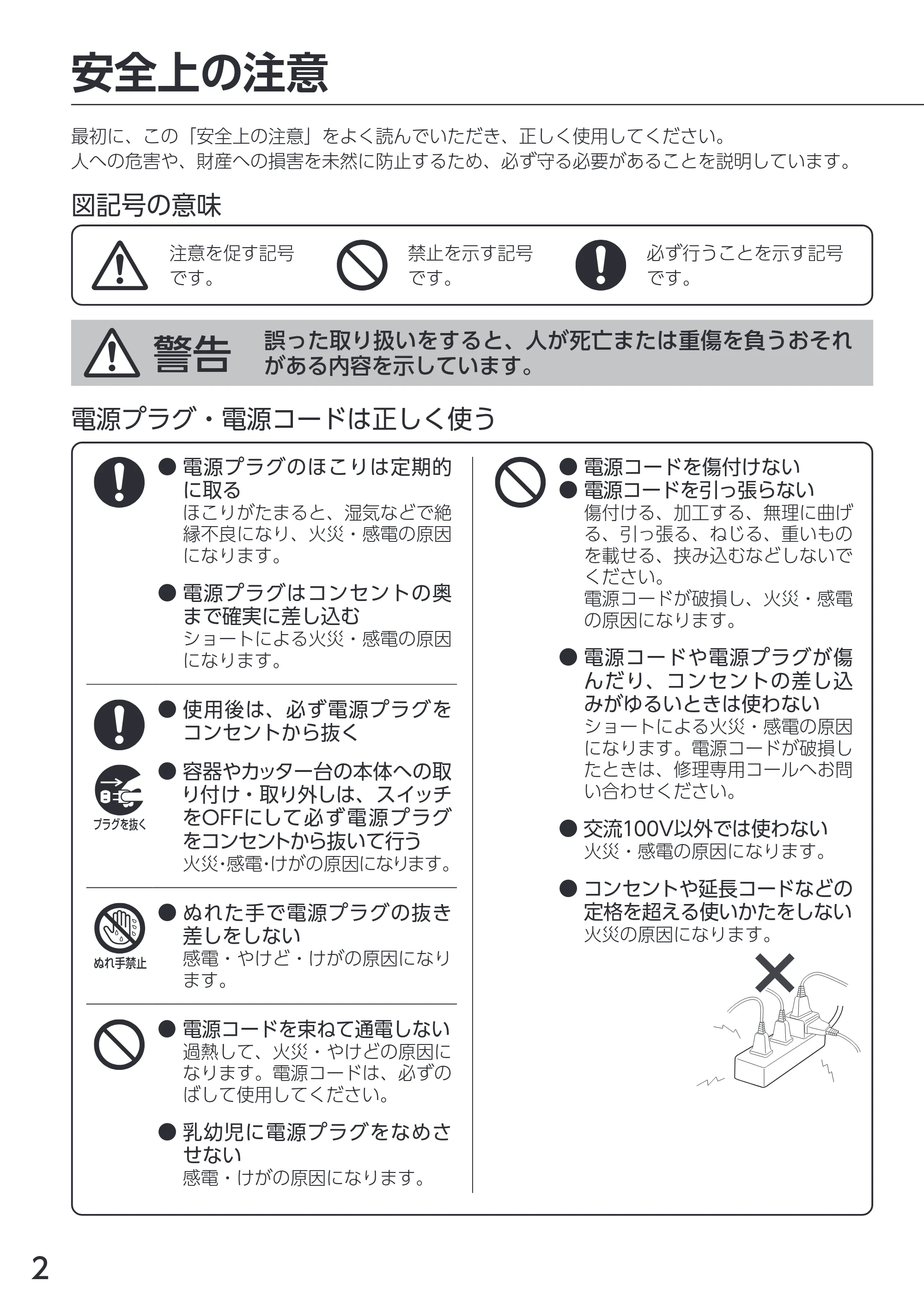 アイリスオーヤマ IJM-S101 取扱説明書 — 原本ページ — 2ページ