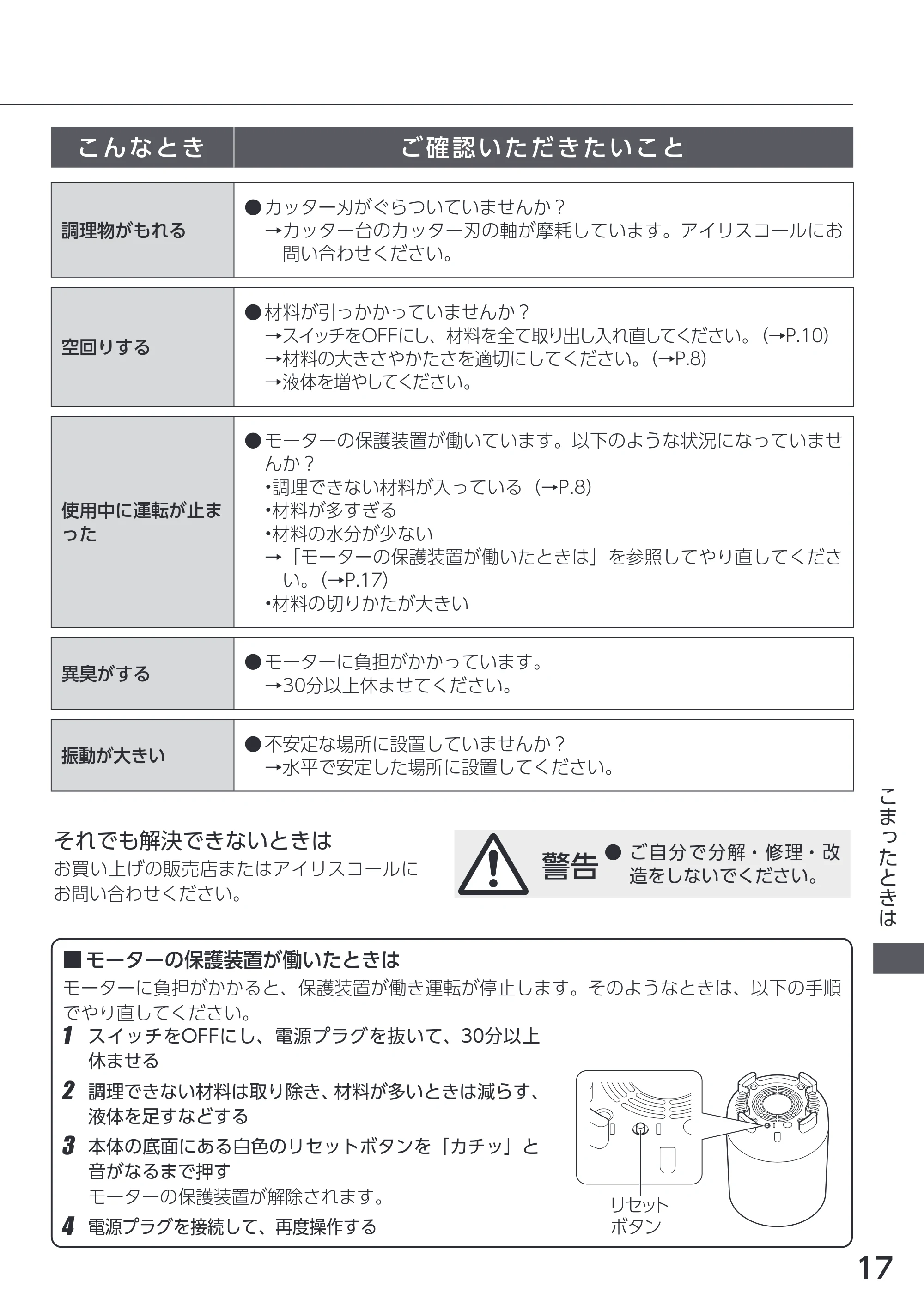 アイリスオーヤマ IJM-S101 取扱説明書 — 原本ページ — 17ページ