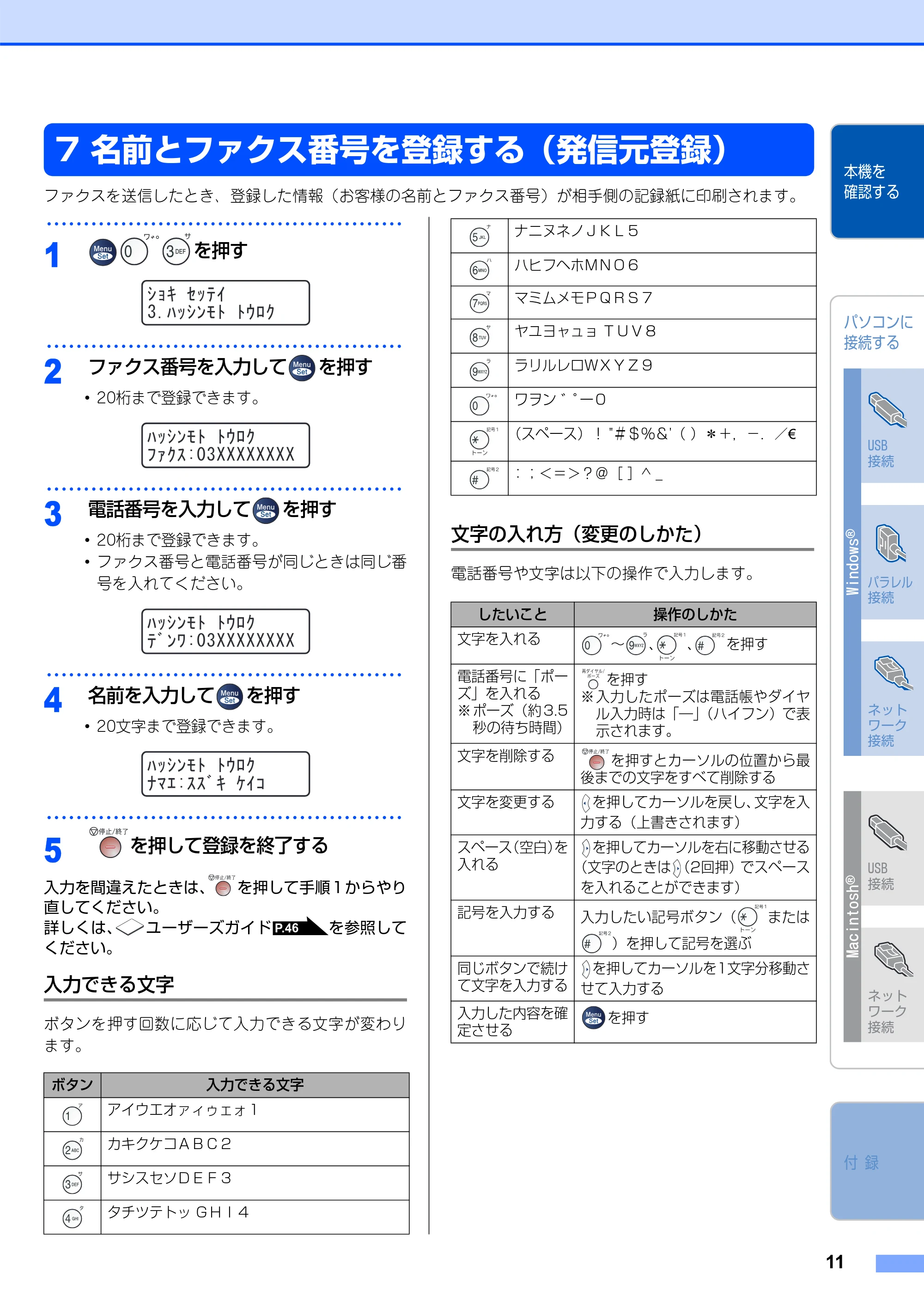 ブラザー MFC-7420 / MFC-7820N かんたん設置ガイド — 7 名前とファクス番号を登録する（発信元登録） — 原本ページ — 12ページ