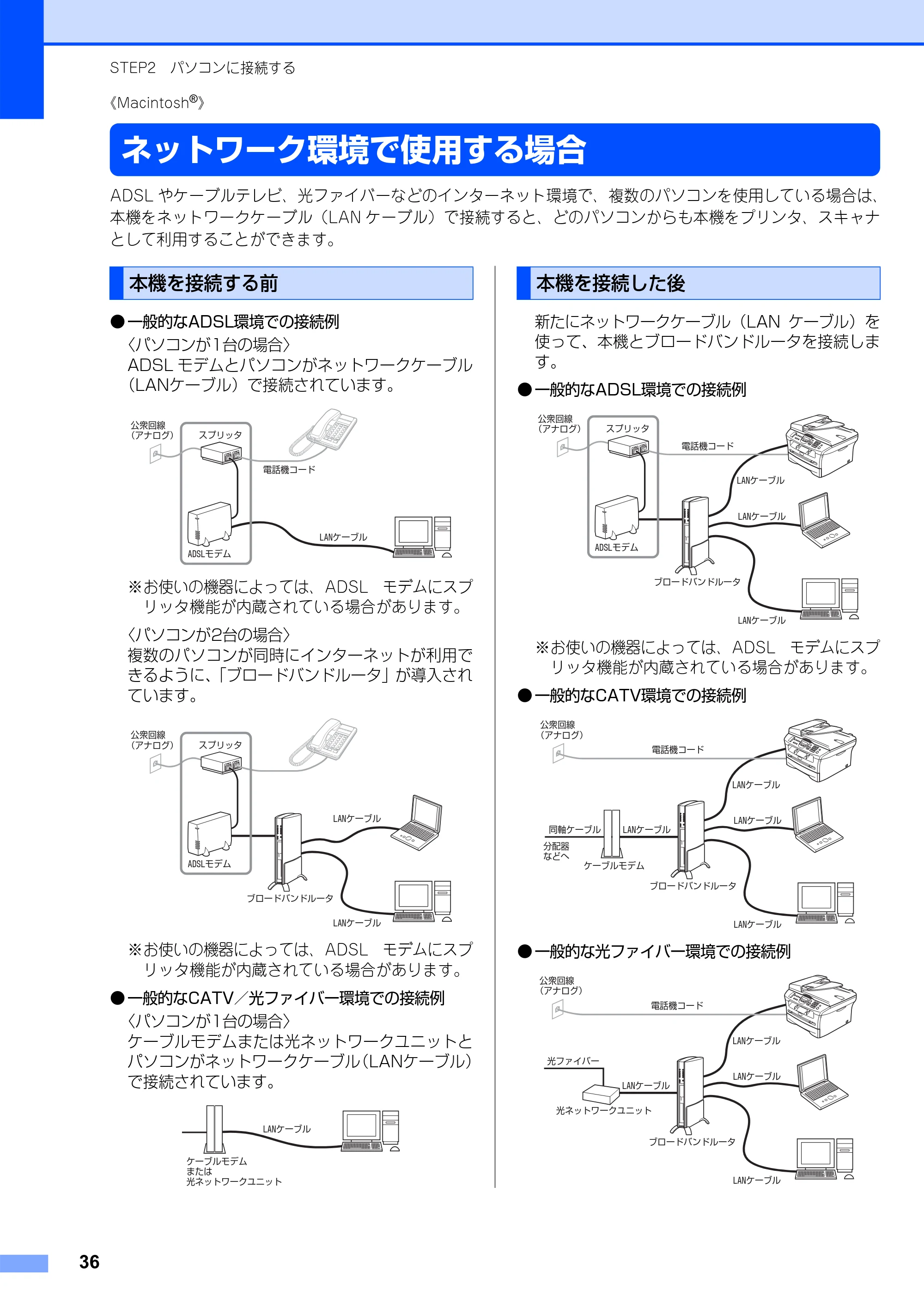 ブラザー MFC-7420 / MFC-7820N かんたん設置ガイド — ネットワーク環境で使用する場合 — 原本ページ — 37ページ