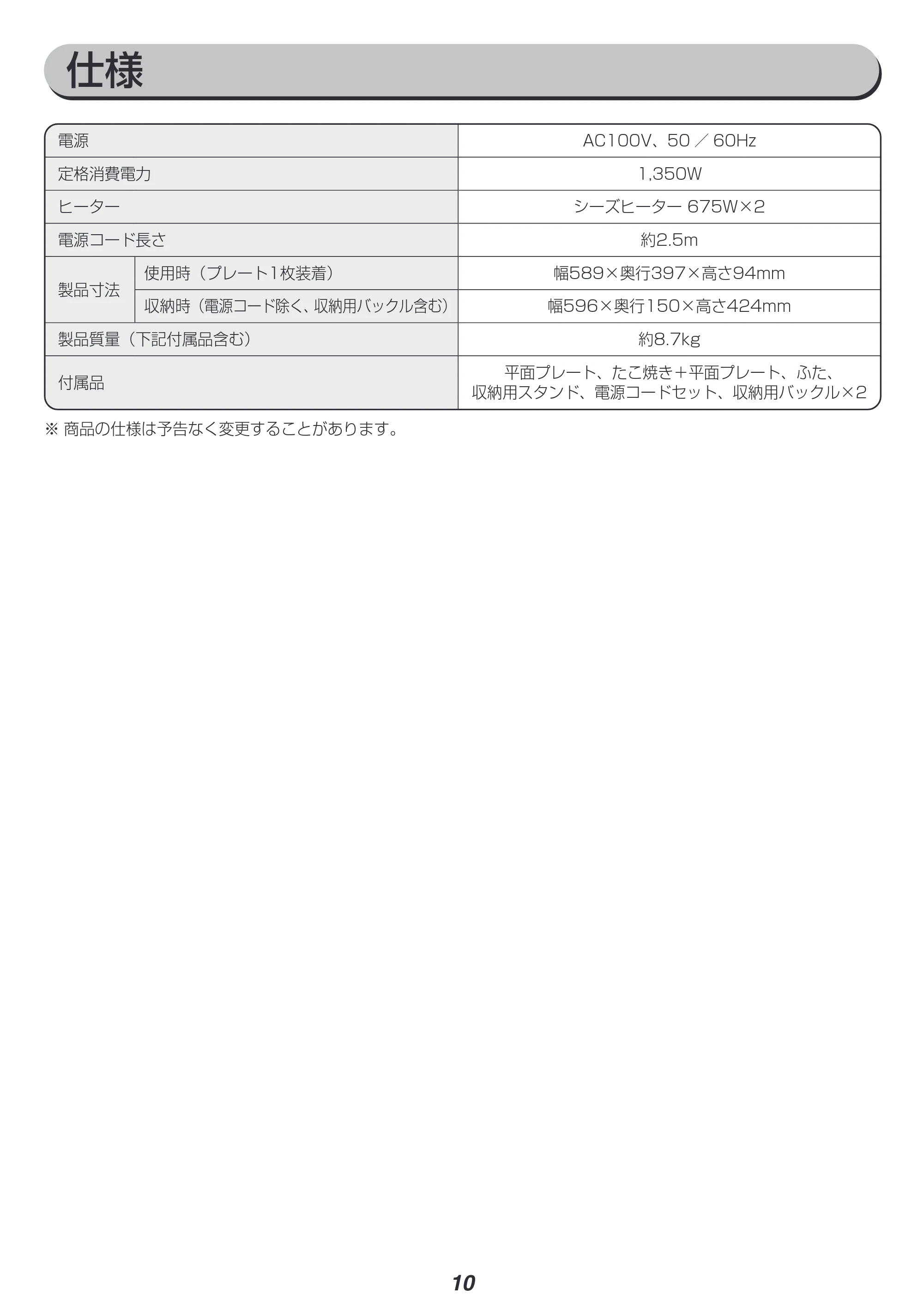 アイリスオーヤマ WHP-022 取扱説明書 — 原本ページ — 10ページ