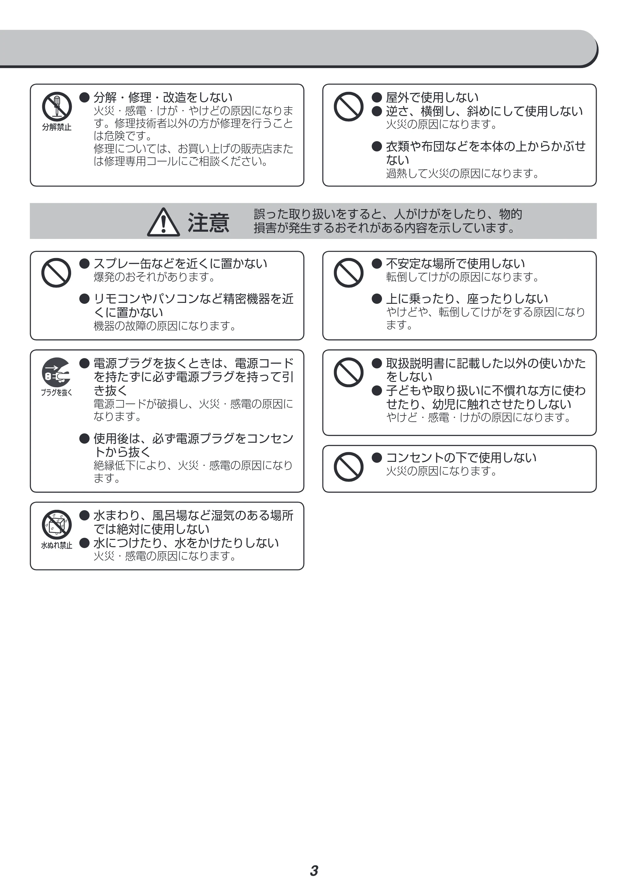 アイリスオーヤマ IWH2-1208D 取扱説明書 — 原本ページ — 3ページ