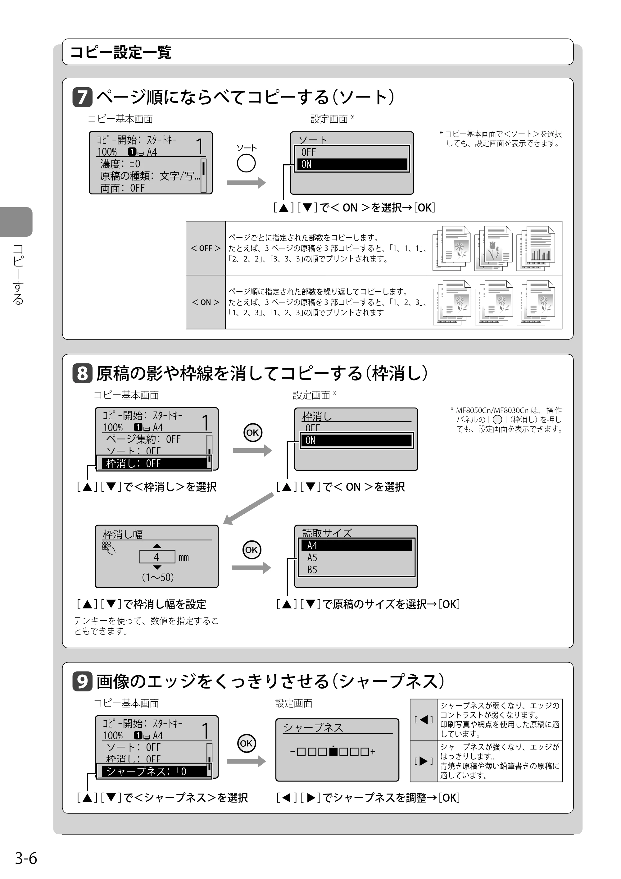 キヤノン MF8350Cdn/MF8330Cdn 基本操作ガイド 2011年2月1日更新 （PDF形式／16.32Mバイト） — ページ順にならべてコピーする（ソート） — 原本ページ — 62ページ