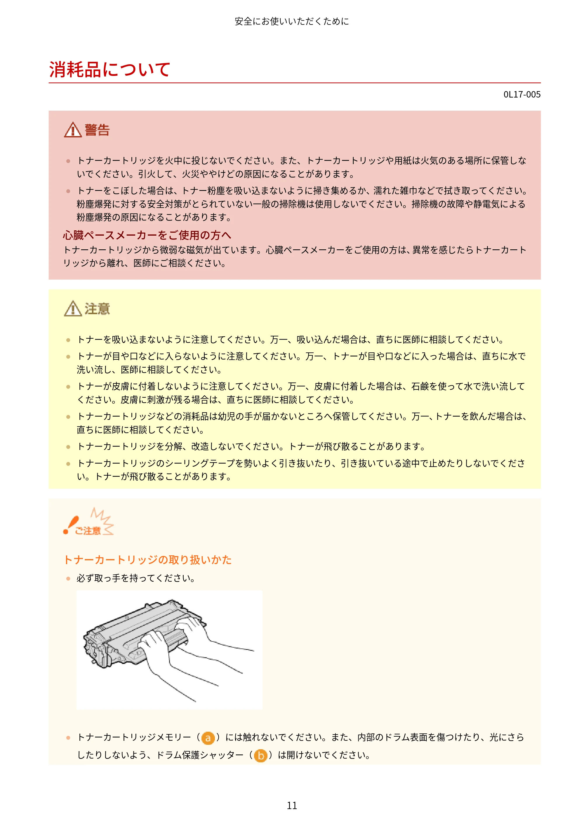 キヤノン LBP8100 ユーザーズガイド（PDF） 2019年11月7日更新（PDF：4.43MB） — 消耗品について — 原本ページ — 16ページ