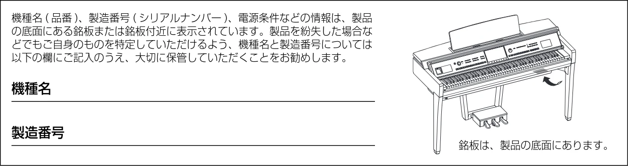 ヤマハ CVP-809 / CVP-805 CVP-809/CVP-805 取扱説明書 — 取扱説明書について — 図版 2-1 — 2ページ