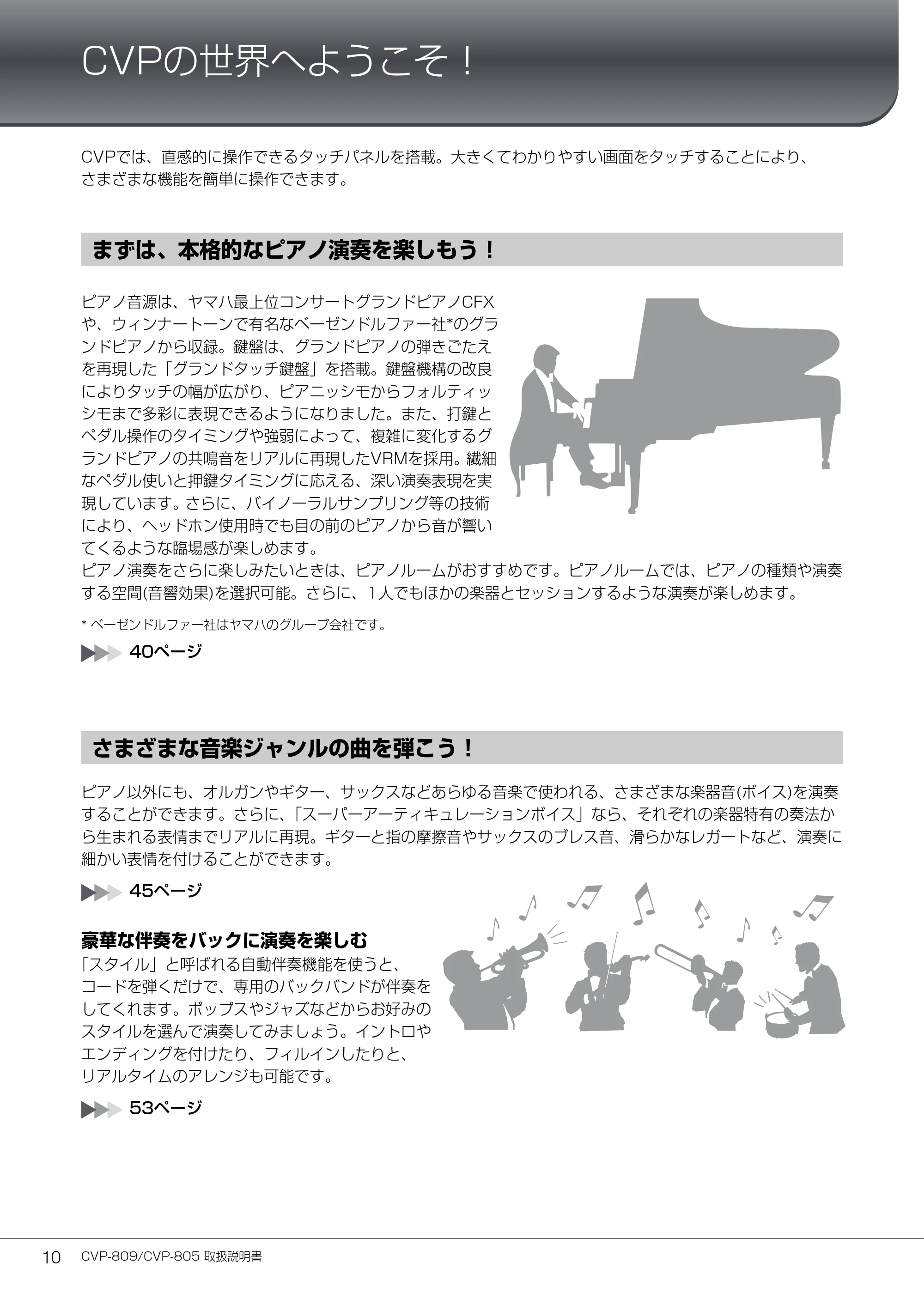 ヤマハ CVP-809 / CVP-805 CVP-809/CVP-805 取扱説明書 — CVPの世界へようこそ! — 原本ページ — 10ページ