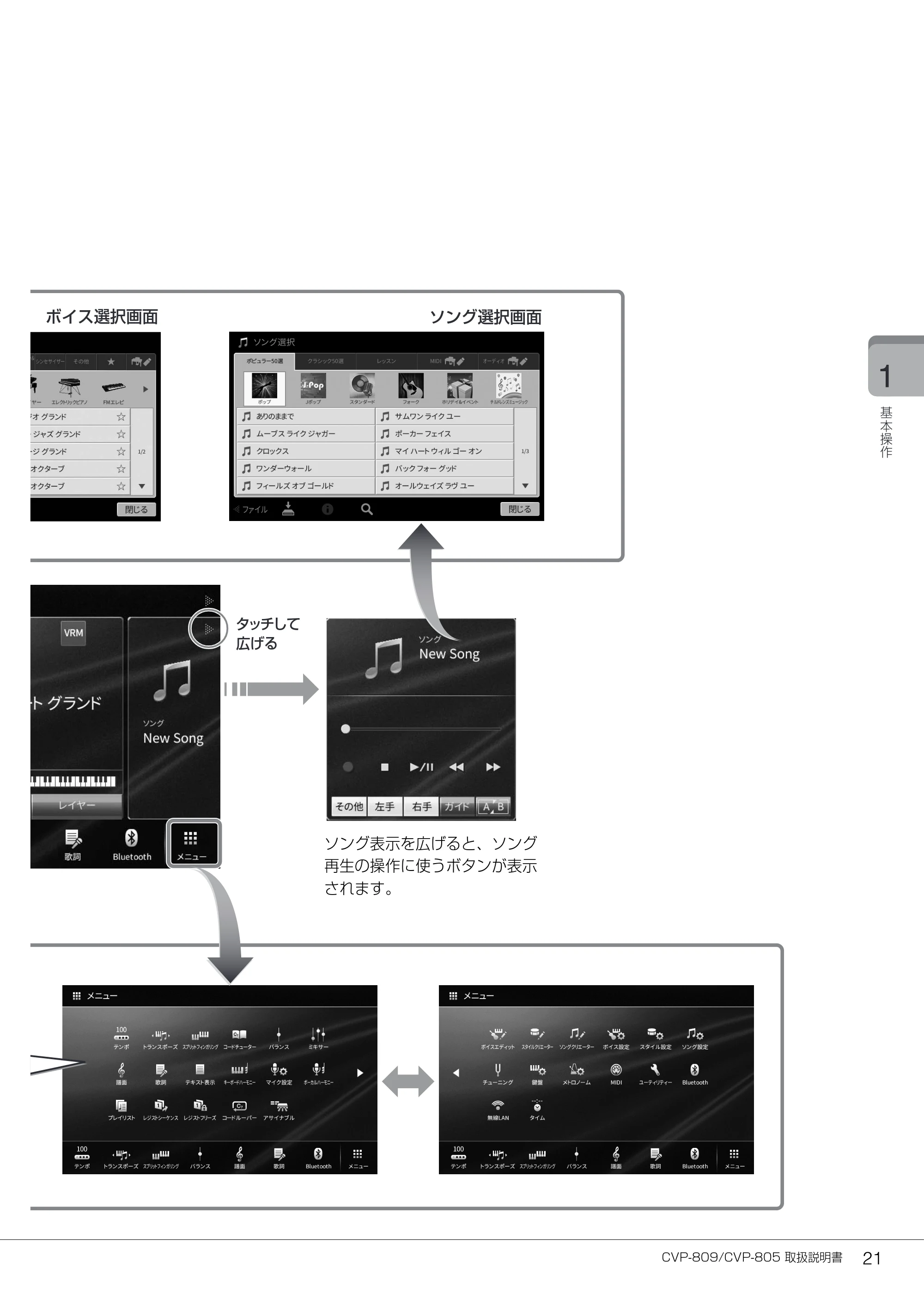 ヤマハ CVP-809 / CVP-805 CVP-809/CVP-805 取扱説明書 — 原本ページ — 21ページ