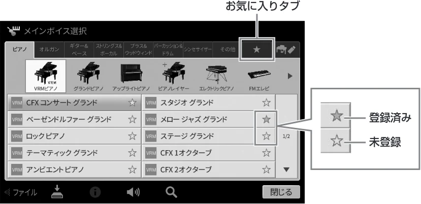 ヤマハ CVP-809 / CVP-805 CVP-809/CVP-805 取扱説明書 — ファイルをお気に入りとして登録する — 図版 31-1 — 31ページ