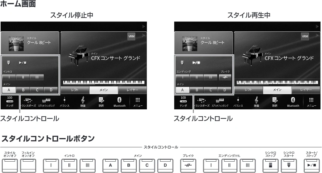 ヤマハ CVP-809 / CVP-805 CVP-809/CVP-805 取扱説明書 — スタイル再生を操作する — 図版 55-2 — 55ページ
