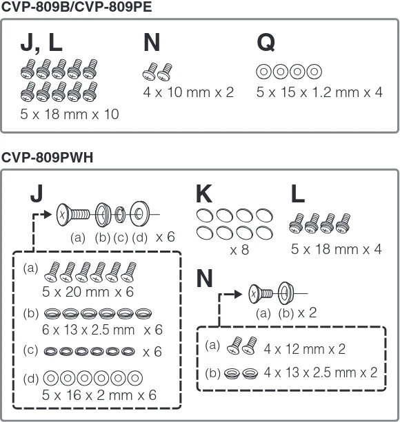 ヤマハ CVP-809 / CVP-805 CVP-809/CVP-805 取扱説明書 — CVP-809の組み立て方 — 図版 109-2 — 109ページ