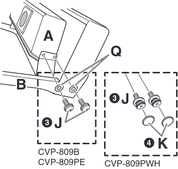 ヤマハ CVP-809 / CVP-805 CVP-809/CVP-805 取扱説明書 — 2 BとCをAに固定します。 — 図版 110-4 — 110ページ