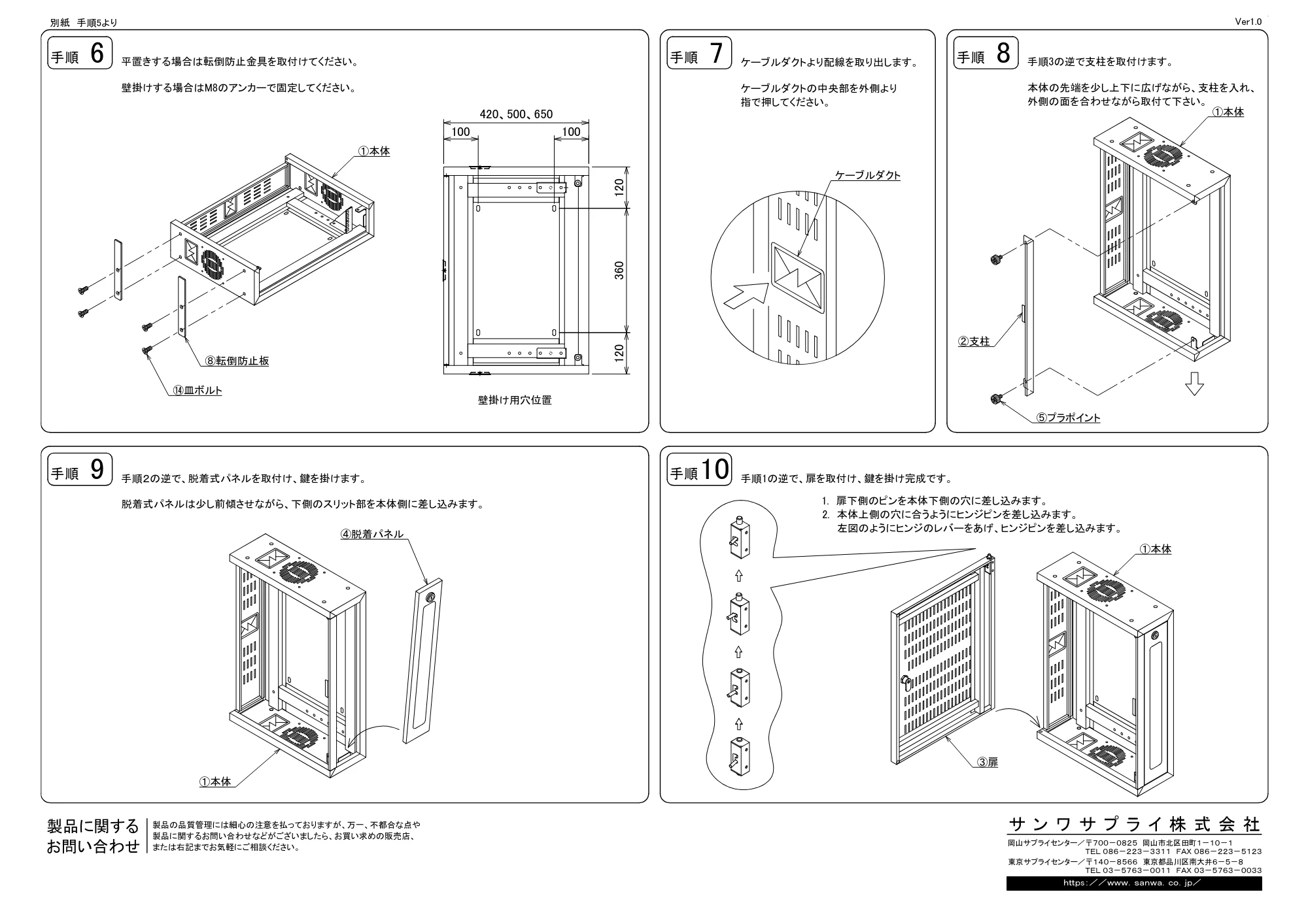 サンワサプライ CP-HB422ULGY / CP-HB652ULGY 組立説明書 — モデル — 原本ページ — 3ページ