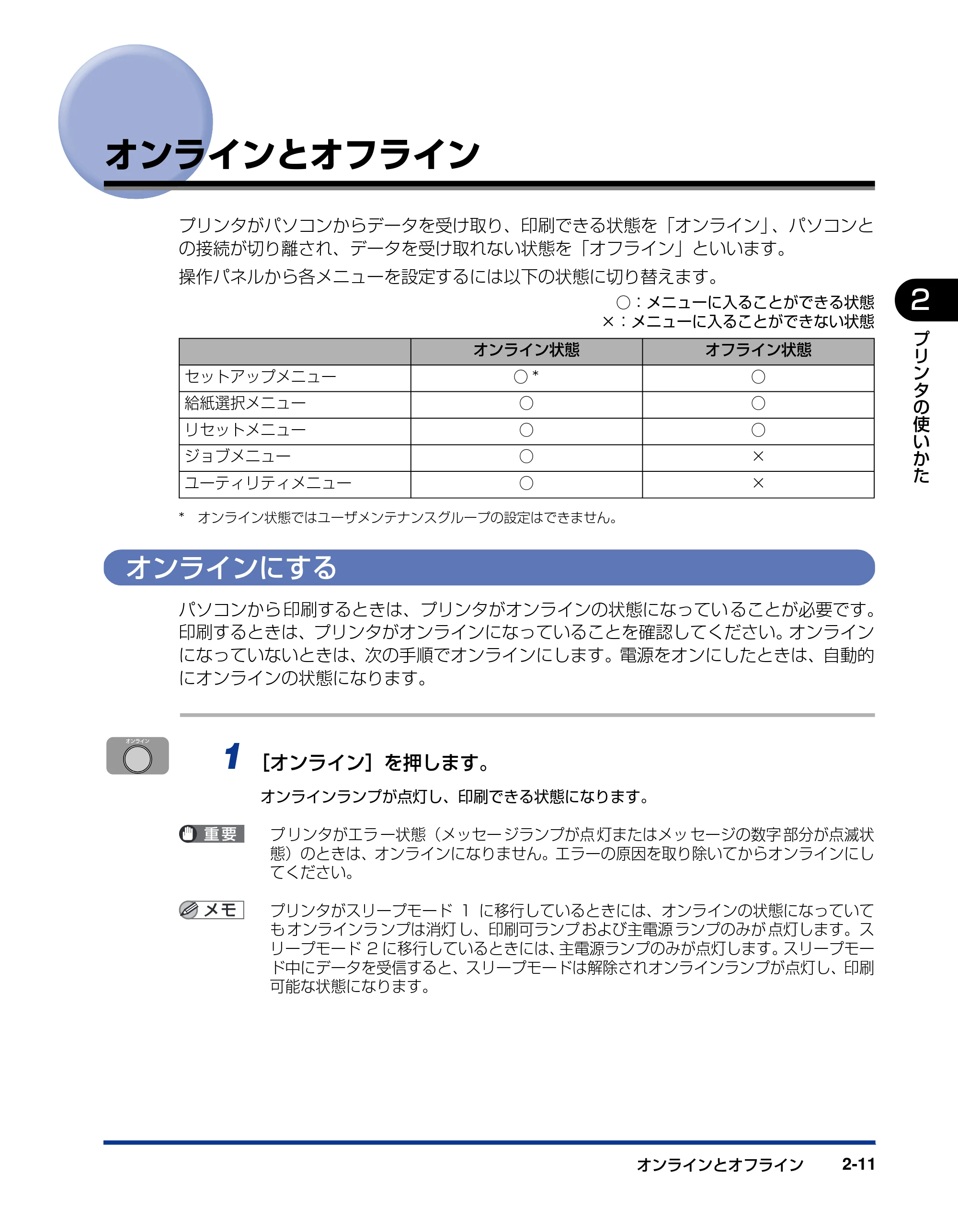キヤノン LBP3410 ユーザーズガイド 2011年1月20日更新 (PDF形式/5.92Mバイト) — オンラインとオフライン — 原本ページ — 41ページ