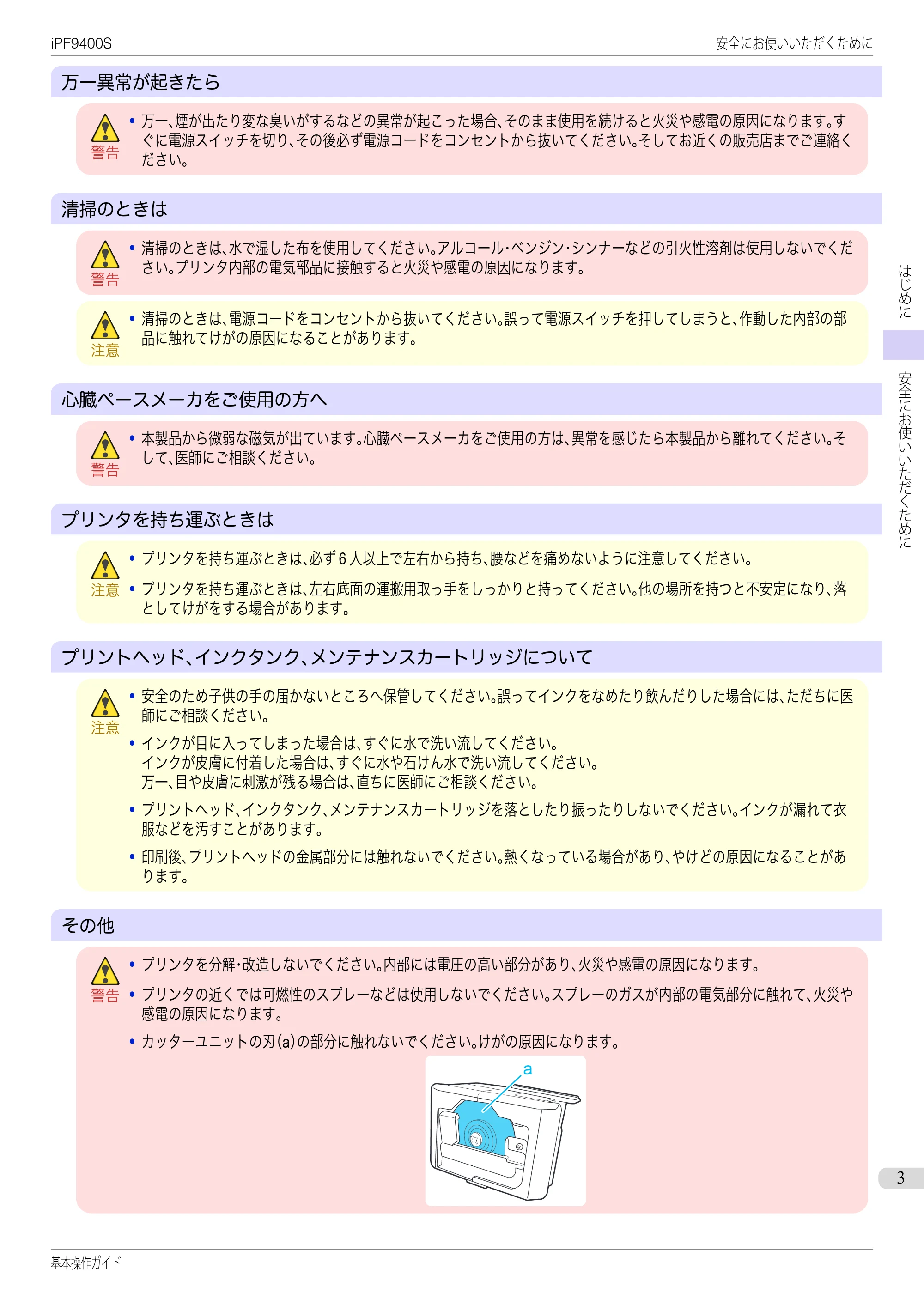 キヤノン iPF9400S 基本操作ガイド(PDF:20.9MB) — 原本ページ — 3ページ