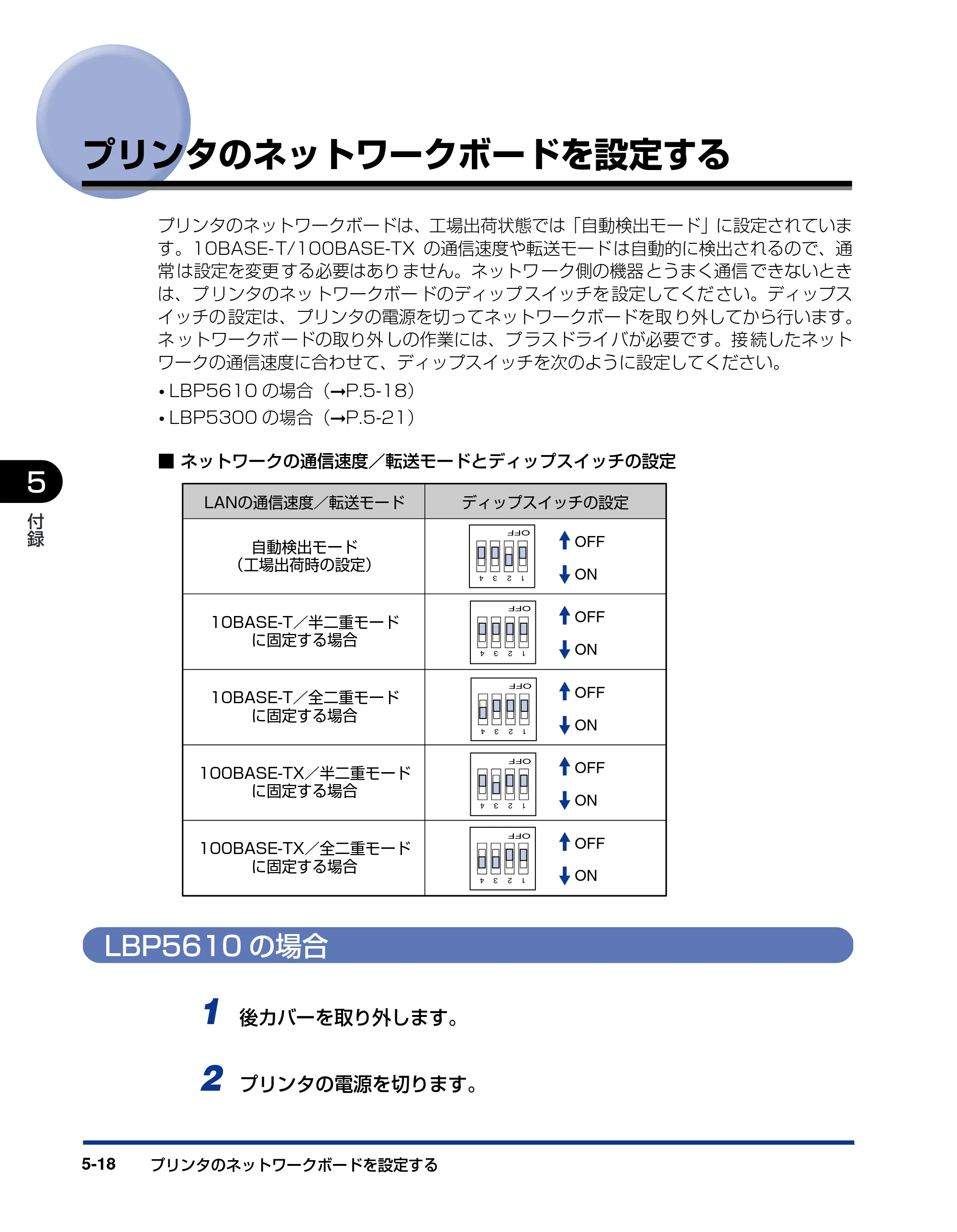 キヤノン LBP5610 ネットワークガイド／本編 2007年12月12日掲載 （PDF形式／7.66Mバイト） — プリンタのネットワークボードを設定する — 原本ページ — 212ページ