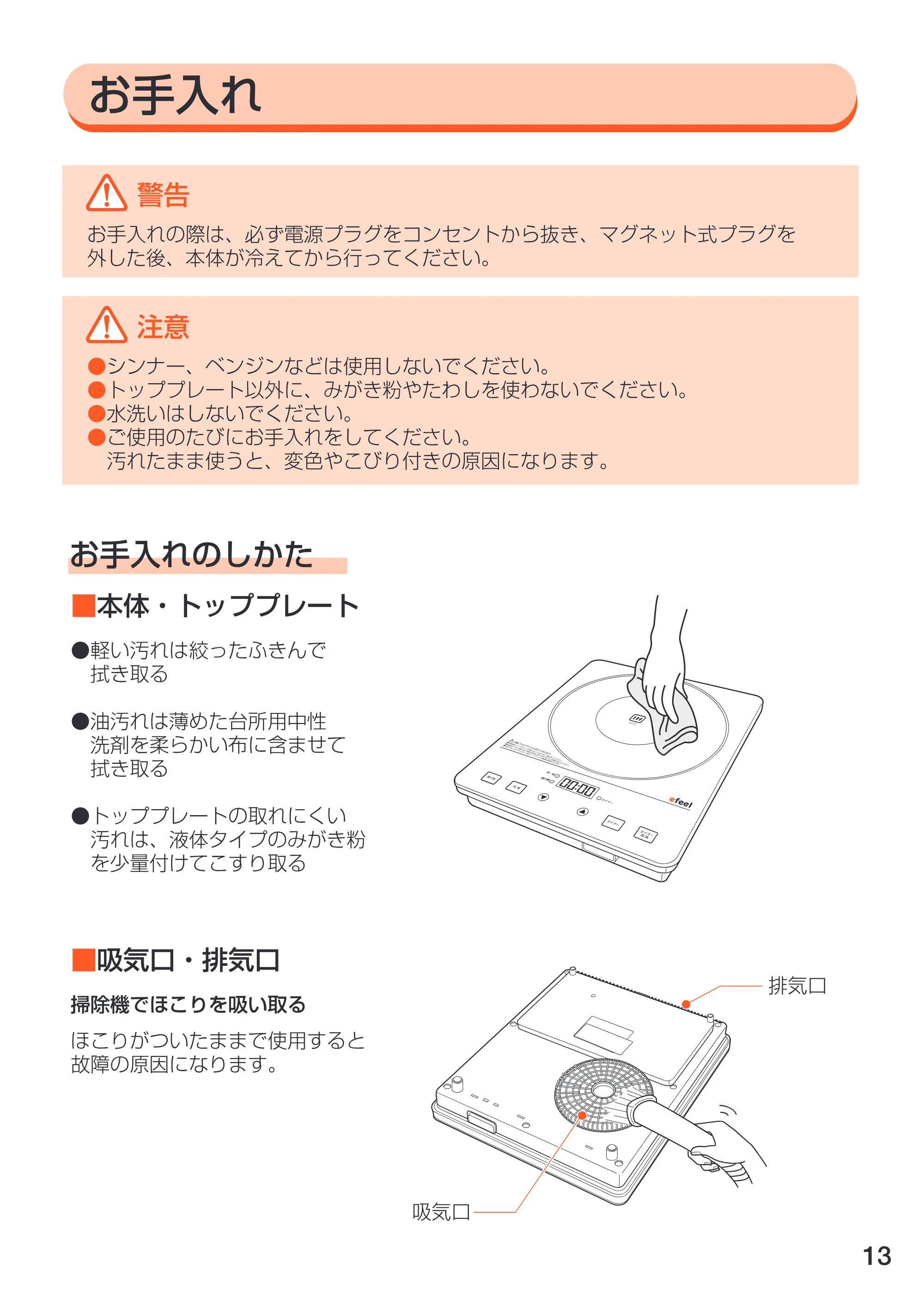 アイリスオーヤマ EIH-14 取扱説明書 — EIH14_13 [Converted] — 原本ページ — 13ページ