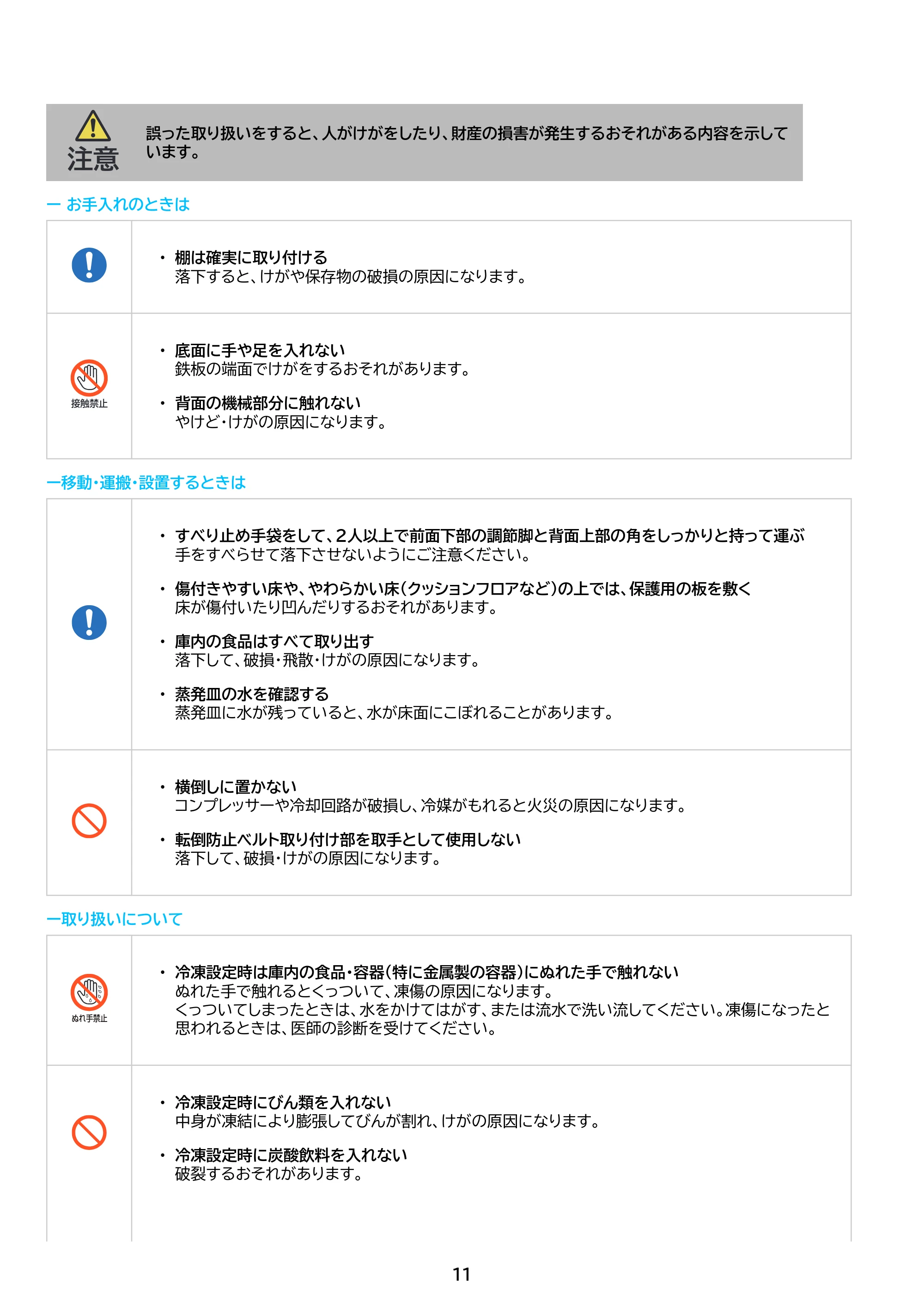 アイリスオーヤマ IUSN-S8D-HA 取扱説明書 — 原本ページ — 11ページ