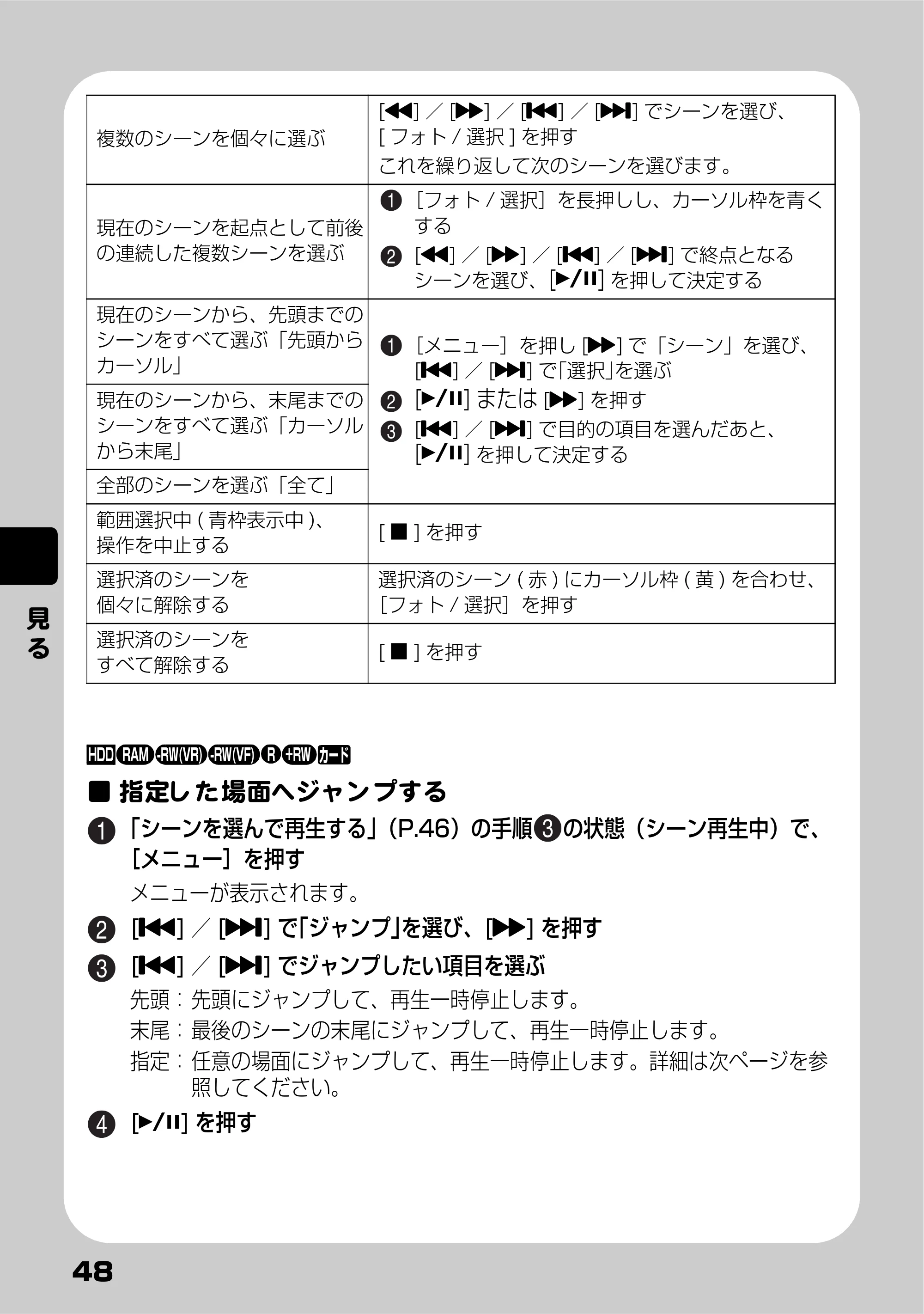 日立 DZ-HS803 / DZ-HS903 取扱説明書 — 指定した場面へジャンプする — 原本ページ — 48ページ