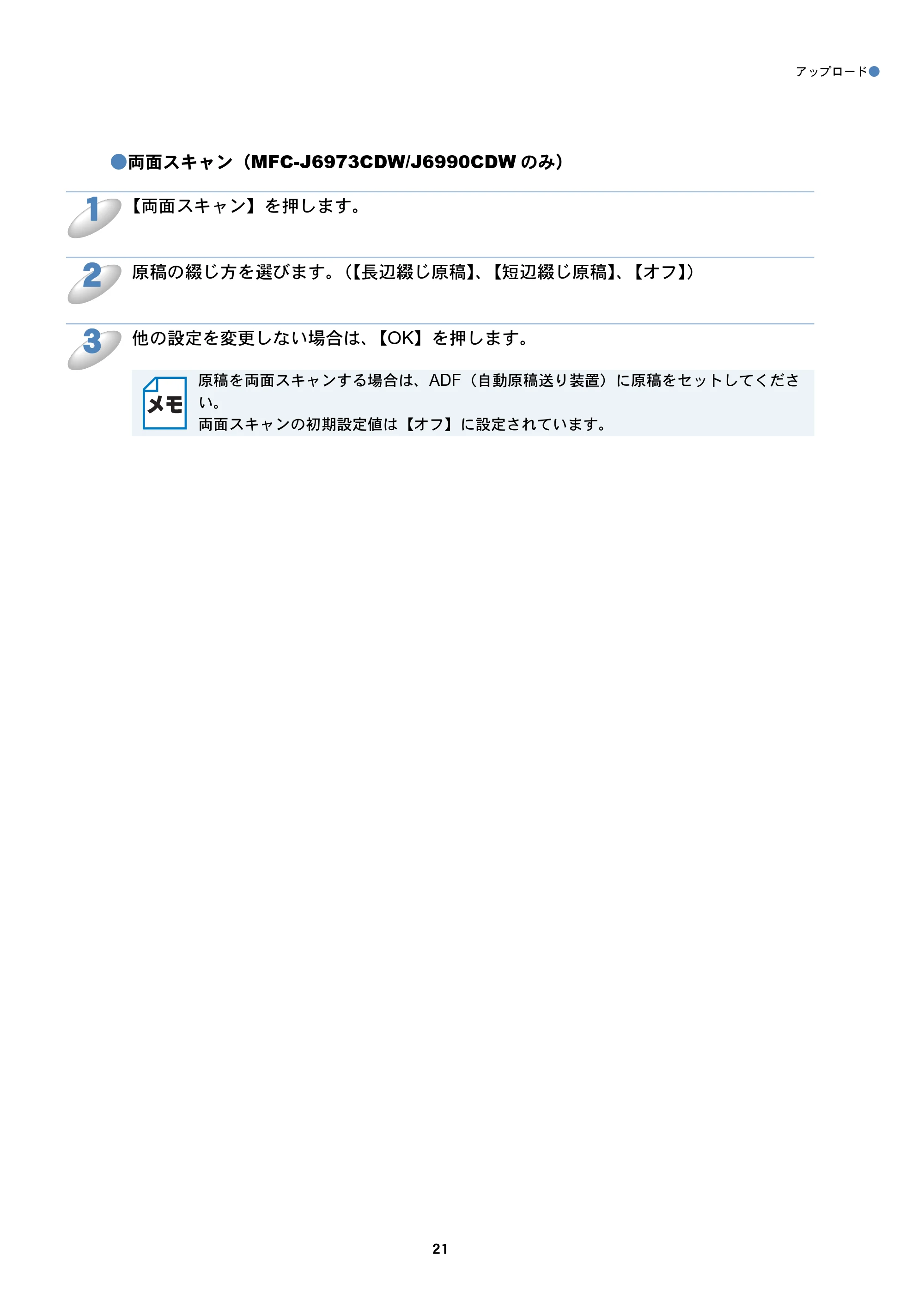 ブラザー MFC-J6573CDW / MFC-J6973CDW / MFC-J6990CDW クラウド接続ガイド — 原本ページ — 21ページ