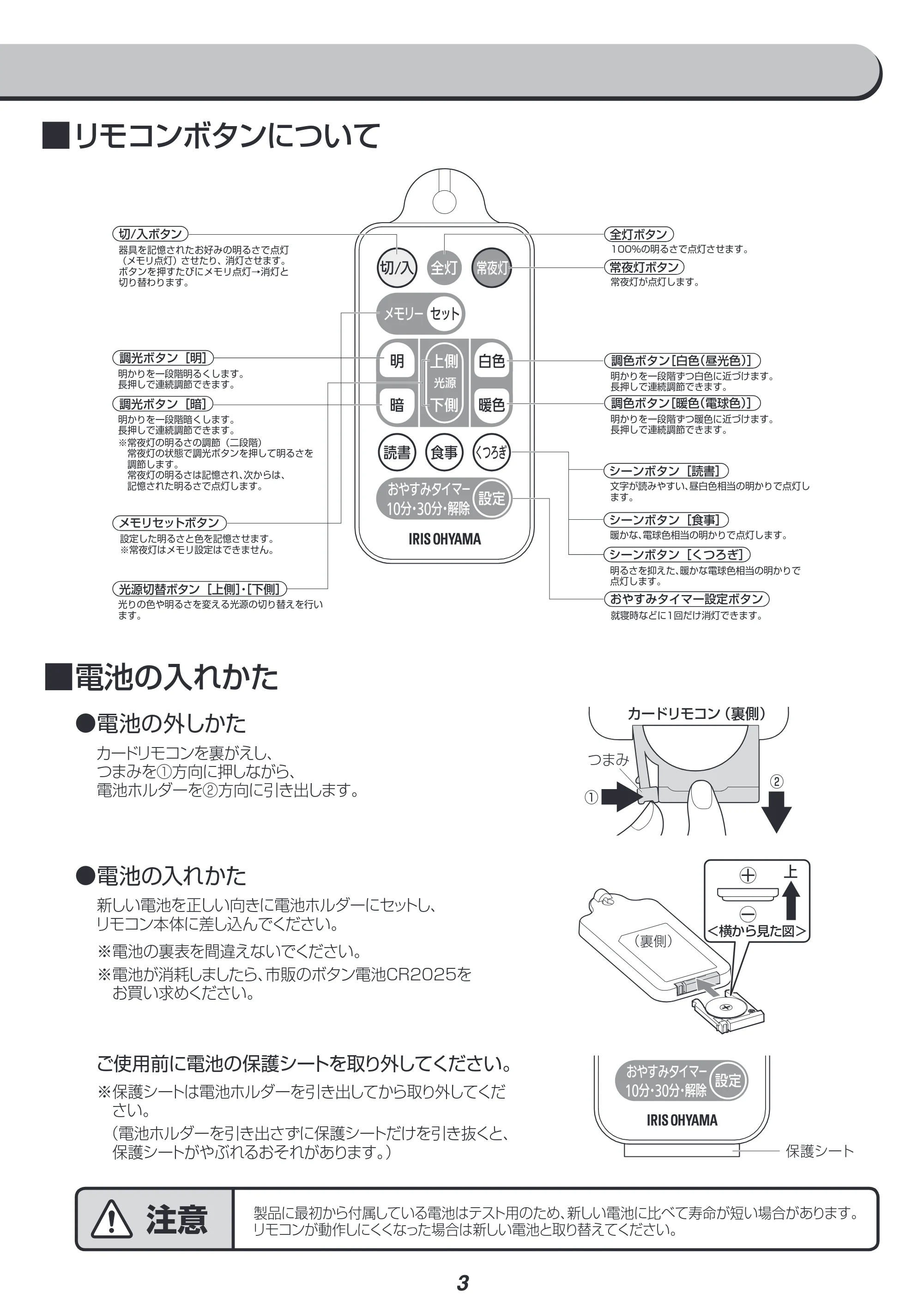 アイリスオーヤマ PLM8DL / DL-KYA 取扱説明書 — 原本ページ — 3ページ