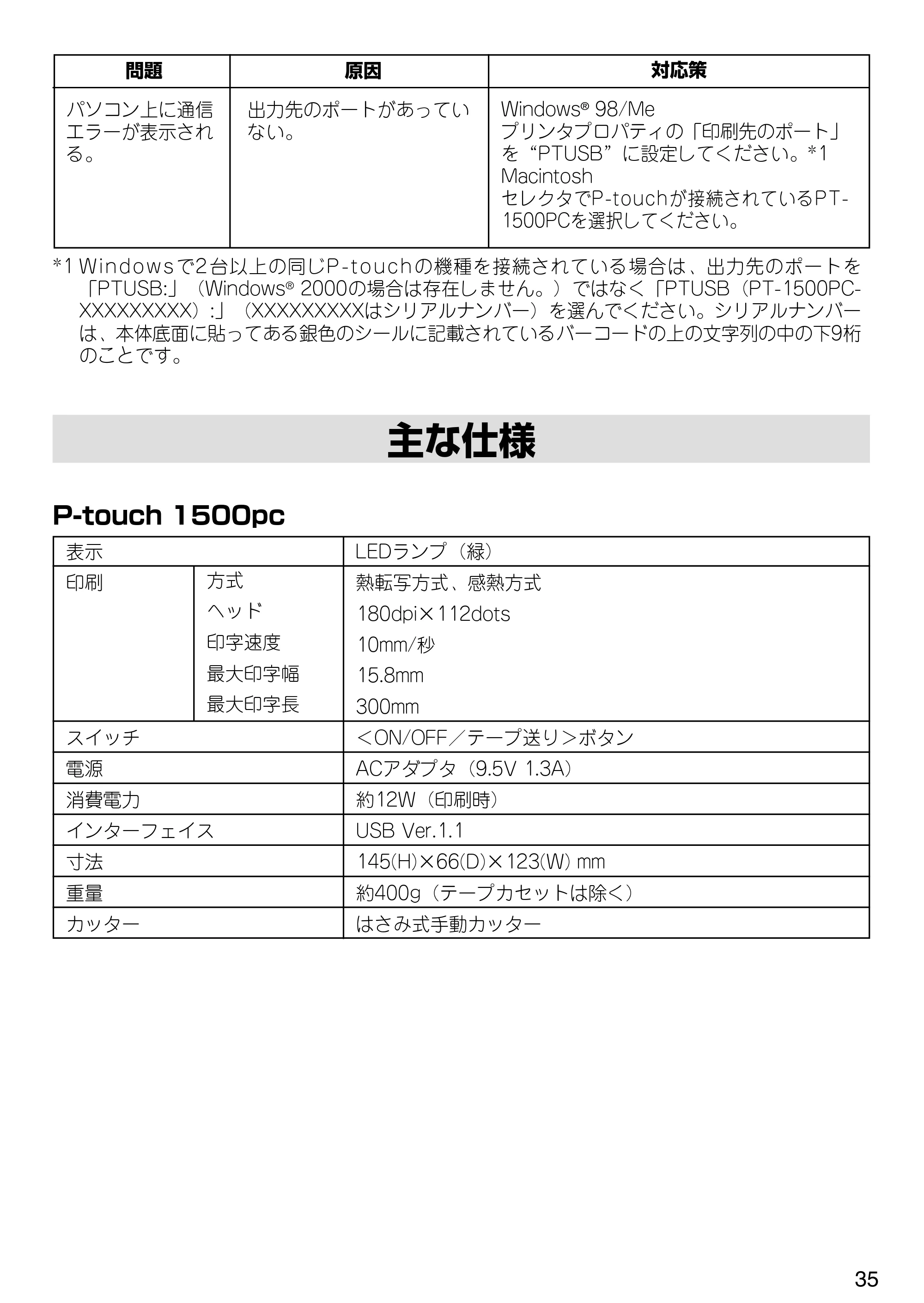 ブラザー PT-1500pc クイックリファレンスガイド — 原本ページ — 41ページ