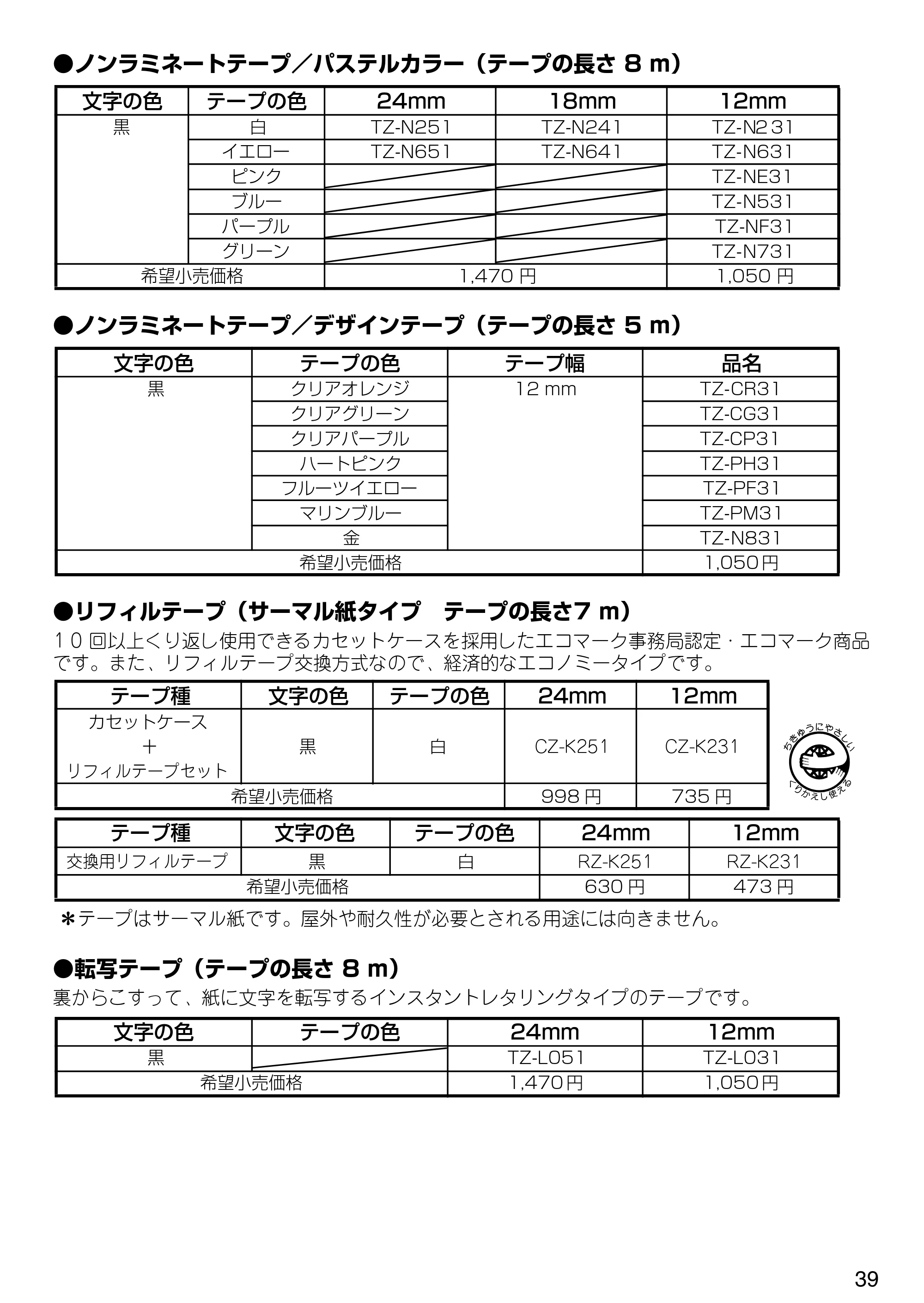 ブラザー PT-1500pc クイックリファレンスガイド — 原本ページ — 45ページ