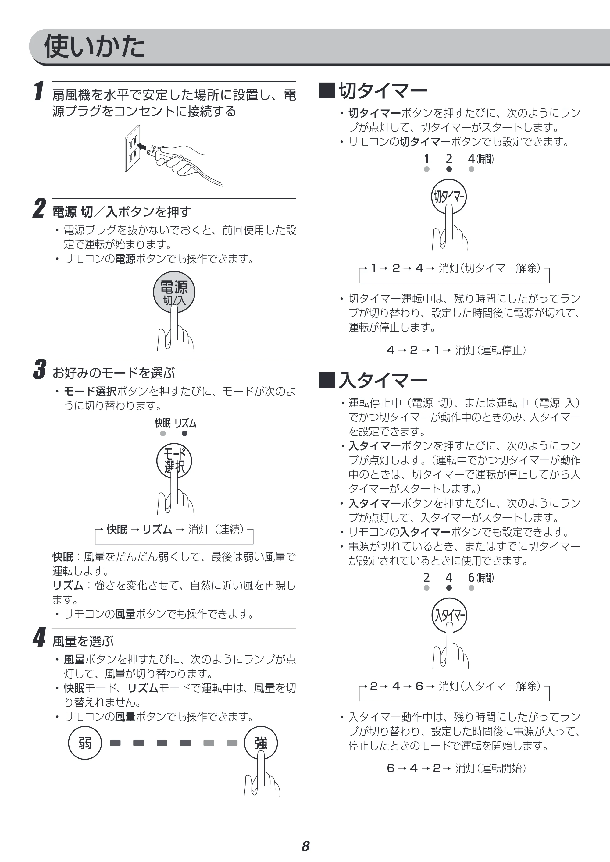 アイリスオーヤマ LFD-306R 取扱説明書 — 原本ページ — 8ページ
