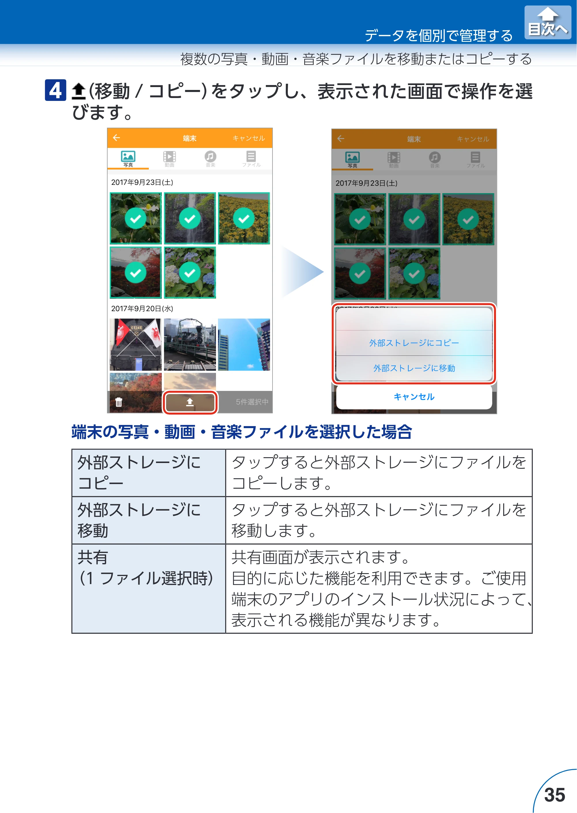 エレコム LMF-LGU3A016GBK / LMF-LGU3A032GBK / LMF-LGU3A064GBK Extorage Link for iOS ユーザーズガイド — 原本ページ — 35ページ