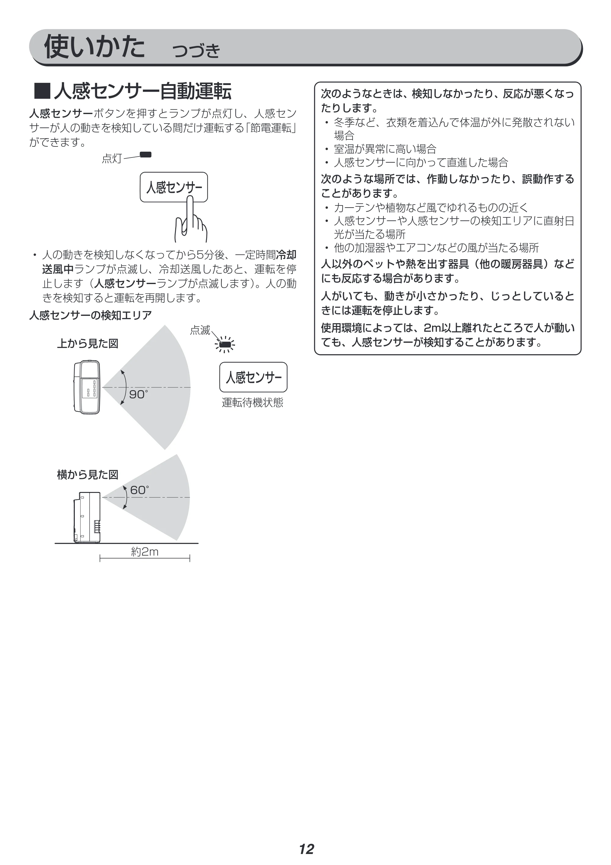 アイリスオーヤマ JKC125D1-W 取扱説明書 — 使いかた つづき — 原本ページ — 12ページ