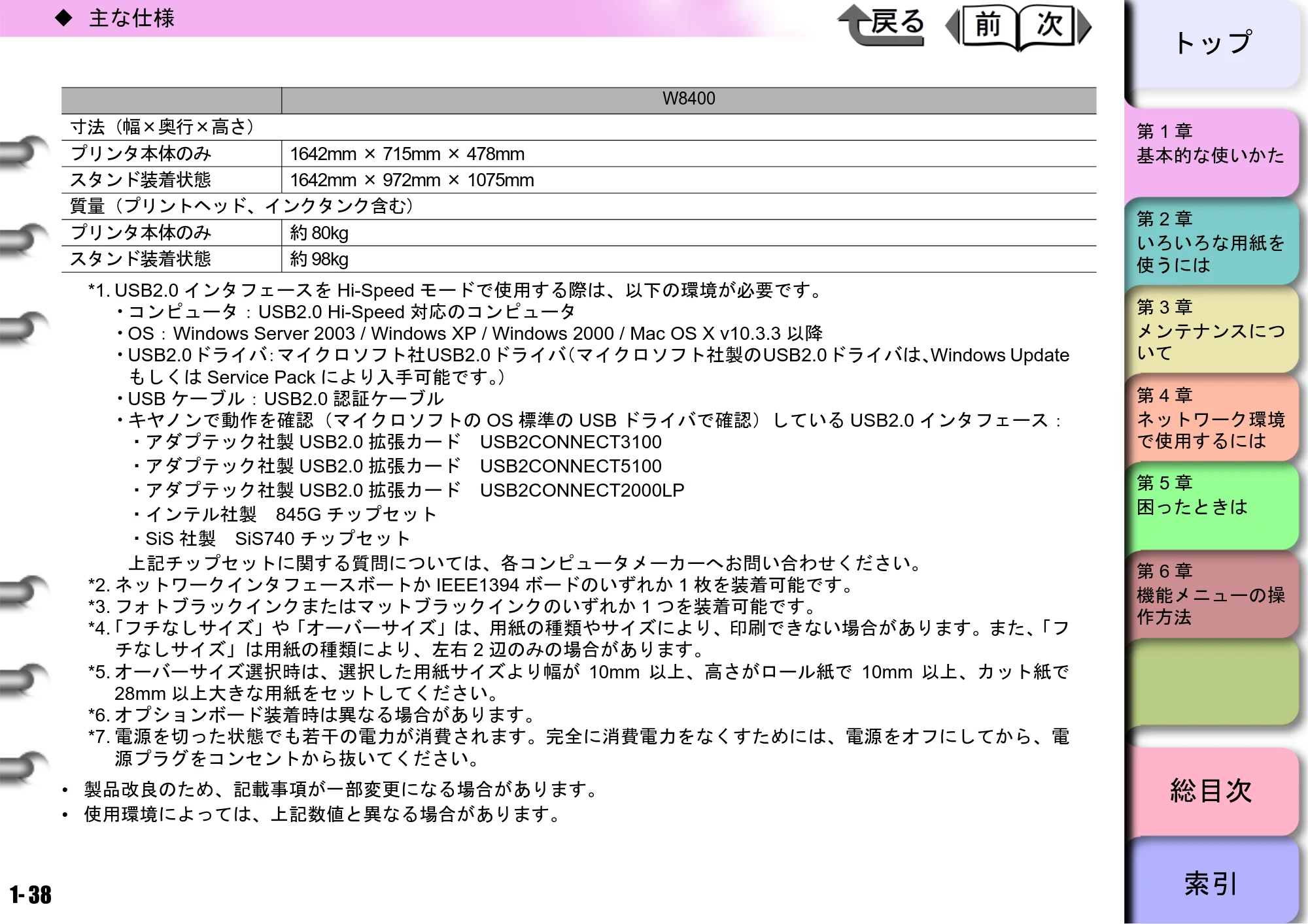 キヤノン W8400 PGインクモデル/染料インクモデル 共通マニュアル ユーザーズマニュアル （PDF形式／10.63Mバイト） — 原本ページ — 41ページ