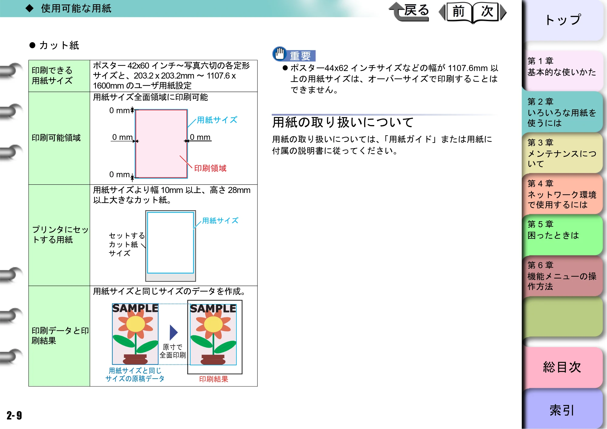 キヤノン W8400 PGインクモデル/染料インクモデル 共通マニュアル ユーザーズマニュアル （PDF形式／10.63Mバイト） — 用紙の取り扱いについて — 原本ページ — 51ページ