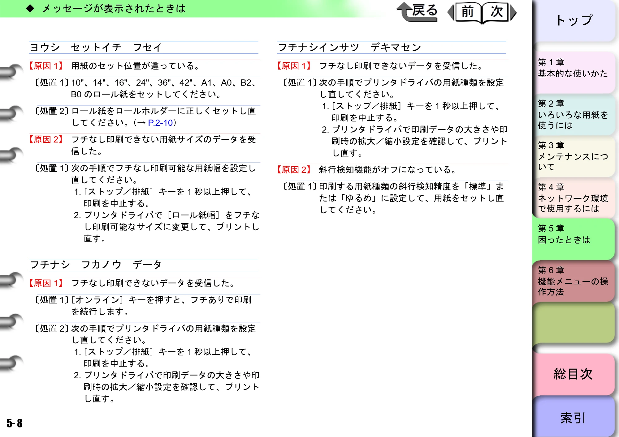 キヤノン W8400 PGインクモデル/染料インクモデル 共通マニュアル ユーザーズマニュアル （PDF形式／10.63Mバイト） — 原本ページ — 189ページ