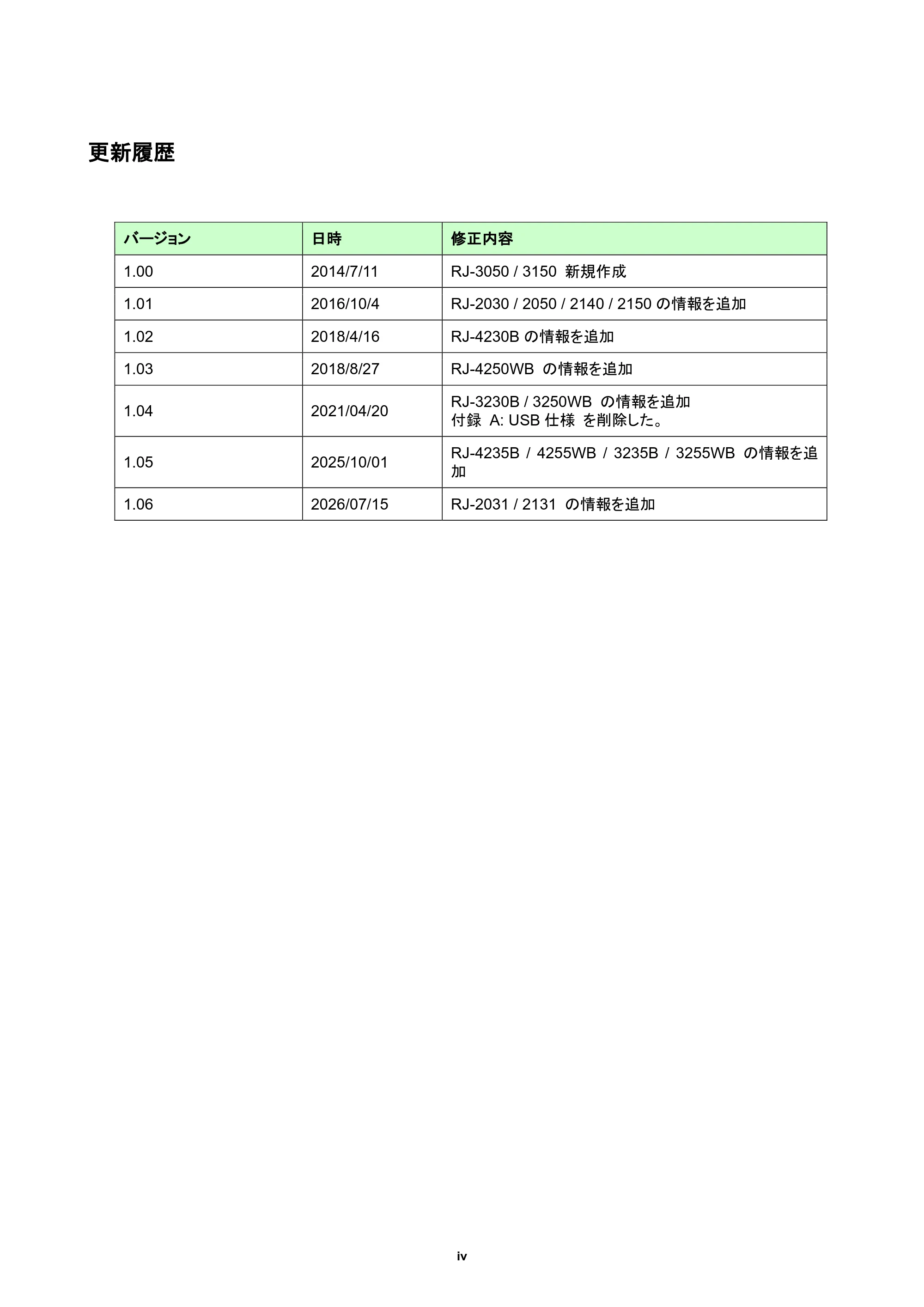 ブラザー RJ-4230B / RJ-4250WB / RJ-3050 ラスターコマンドリファレンス — 原本ページ — 4ページ