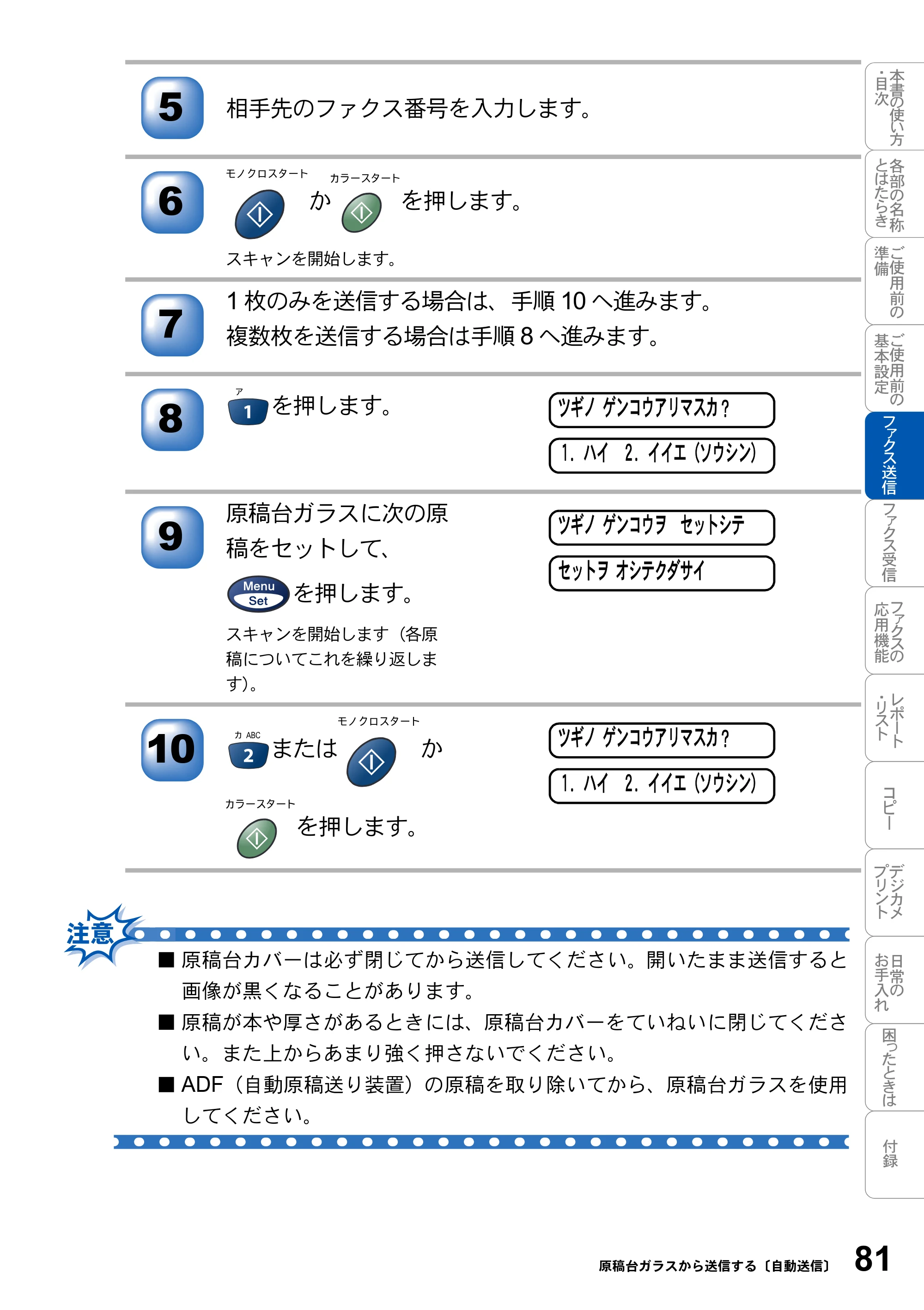ブラザー MFC-3820JN 取扱説明書（本体） — 原本ページ — 81ページ