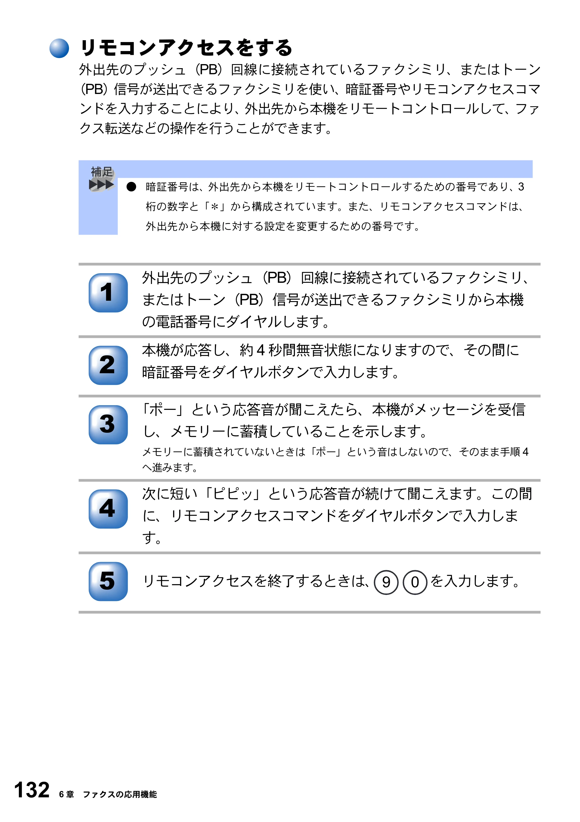 ブラザー MFC-3820JN 取扱説明書（本体） — リモコンアクセスをする — 原本ページ — 132ページ