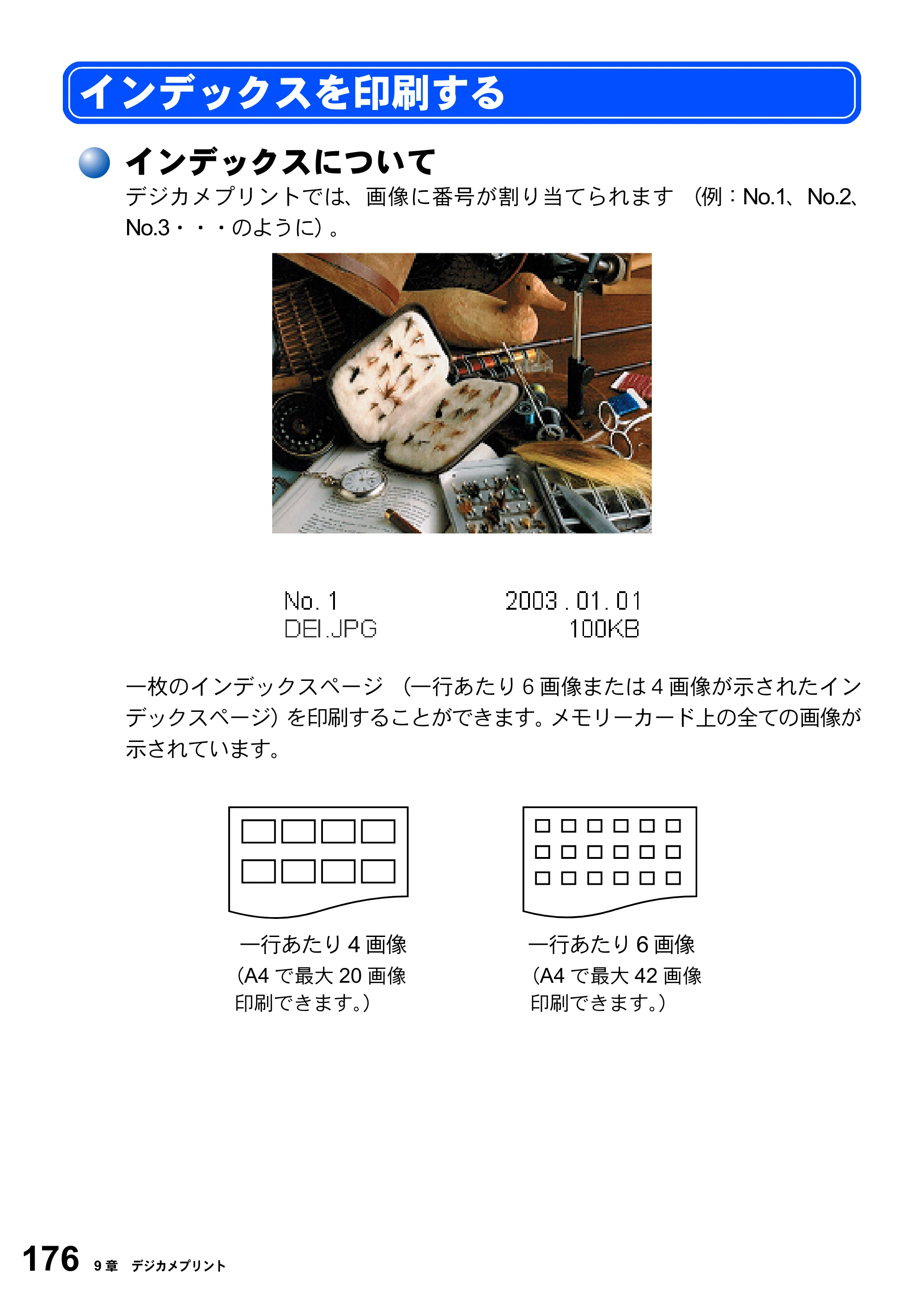 ブラザー MFC-3820JN 取扱説明書（本体） — インデックスを印刷する — 原本ページ — 176ページ