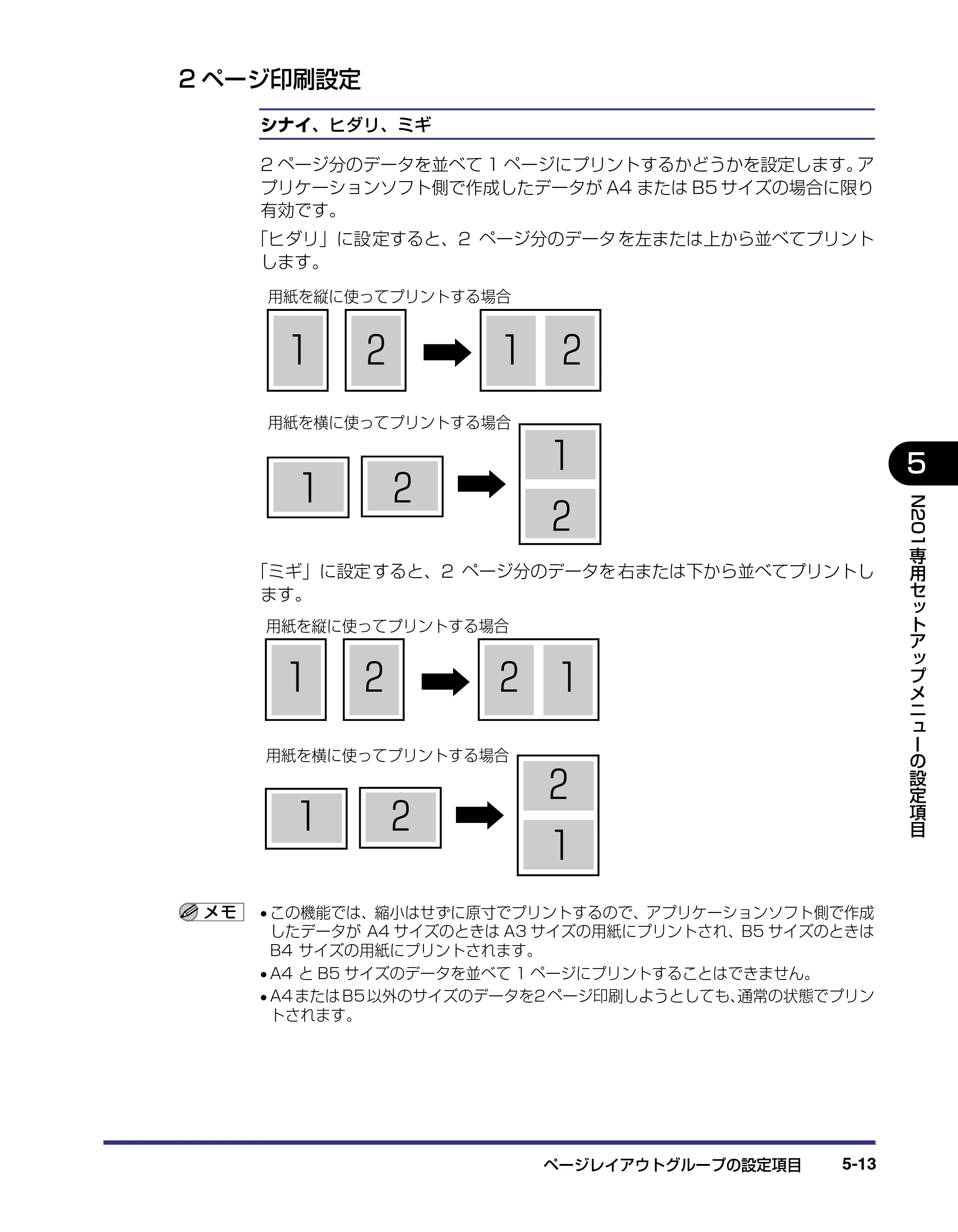 キヤノン LBP-1820/1620 LIPS機能ガイド 2006年5月25日更新 （PDF形式／2.55Mバイト） — 2ページ印刷設定 — 原本ページ — 115ページ