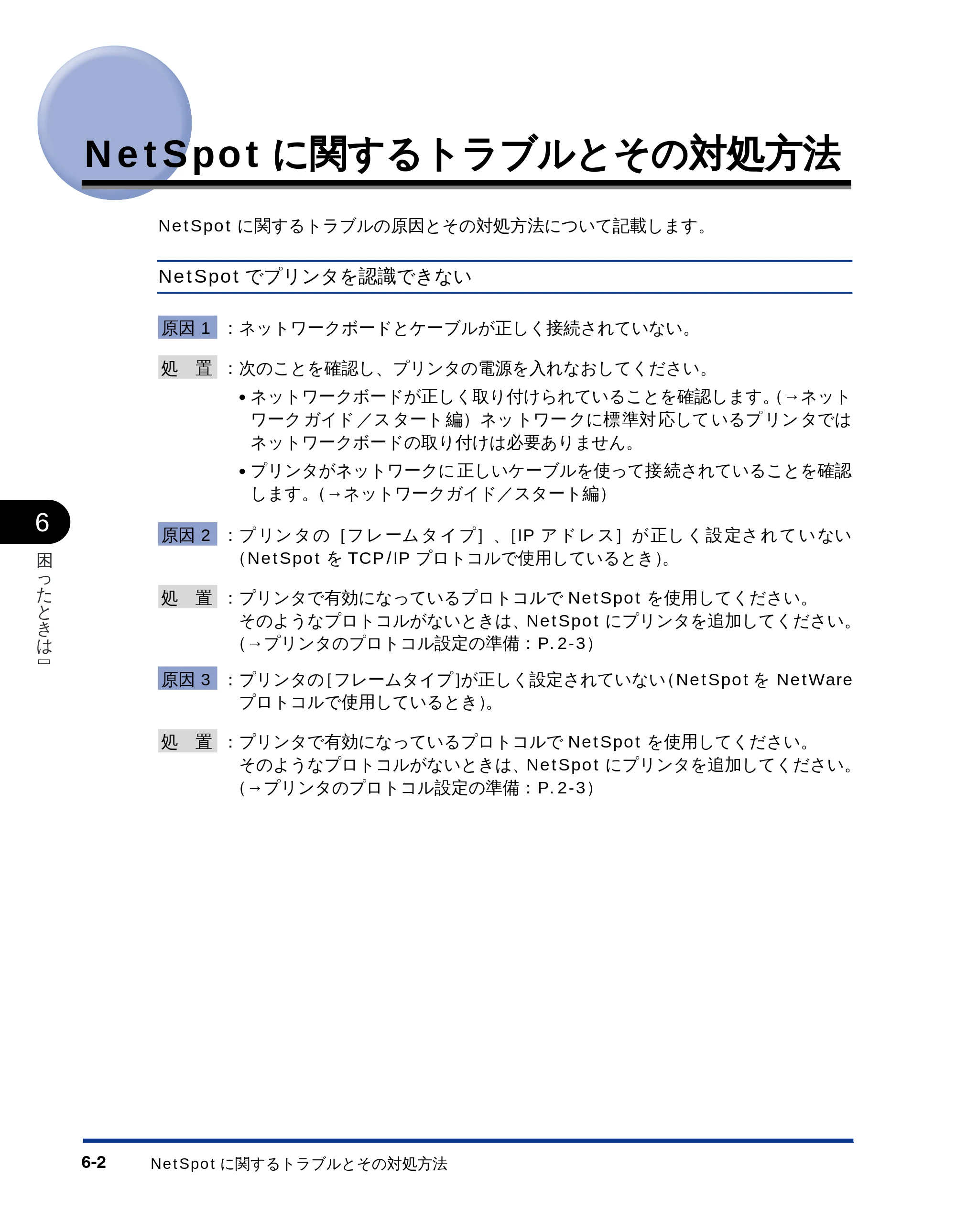 キヤノン LBP-1810 ネットワークガイド （PDF形式／5.9Mバイト） — NetSpotに関するトラブルとその対処方法 — 原本ページ — 102ページ