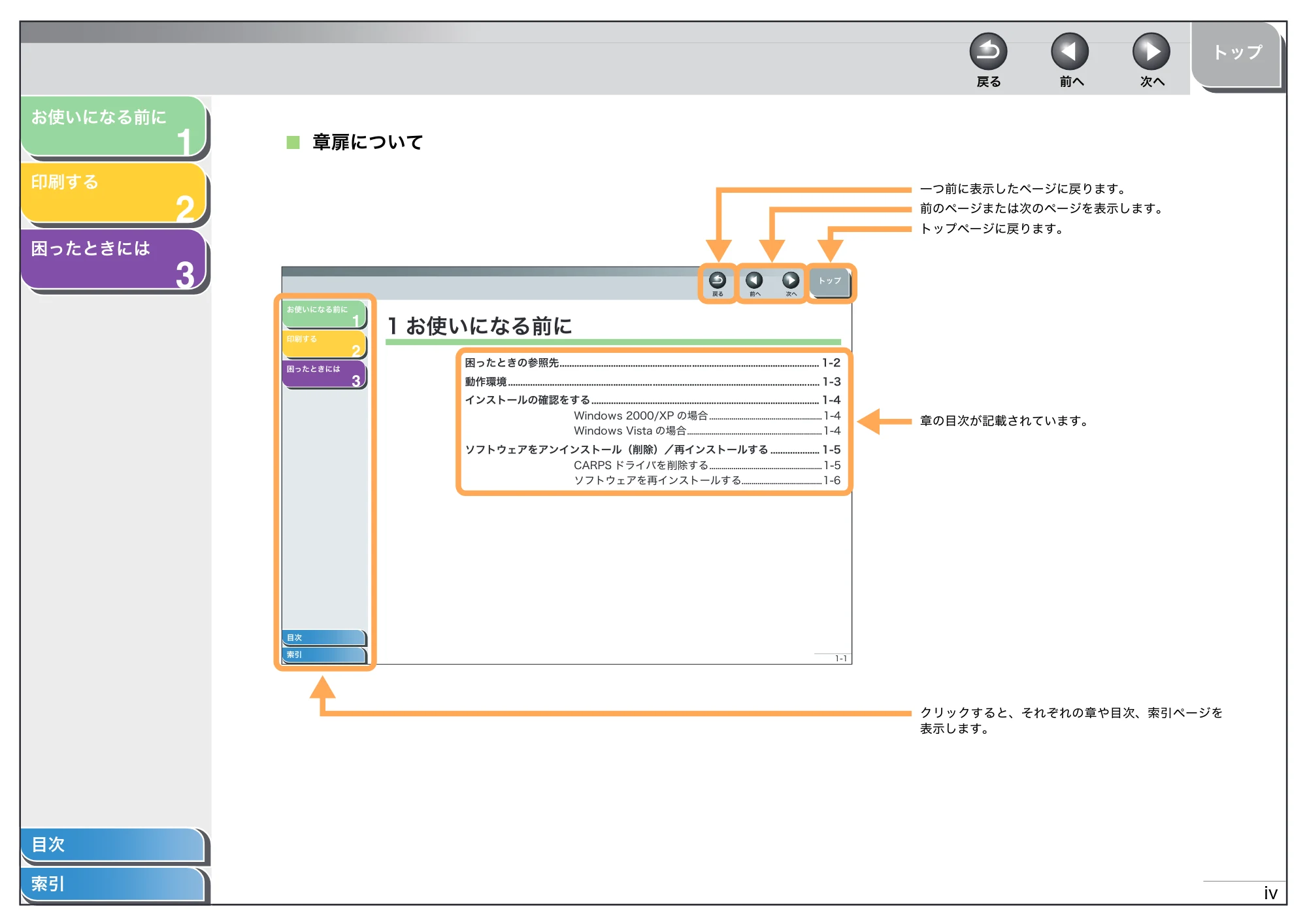 キヤノン D350 プリンタードライバーガイド （PDF形式／1.74Mバイト） — 章扉について — 原本ページ — 5ページ