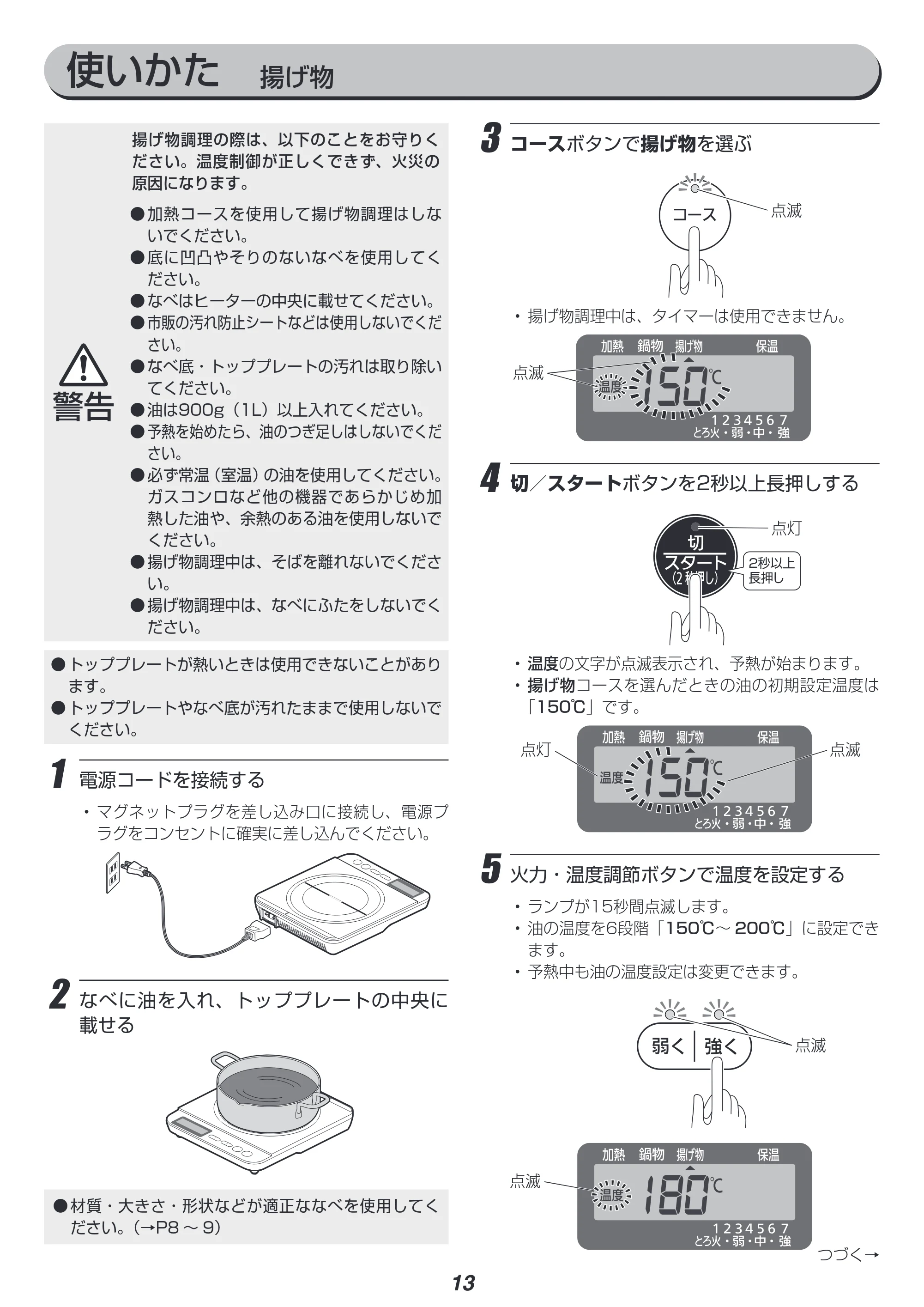 アイリスオーヤマ IHC-T71 取扱説明書 — 原本ページ — 13ページ