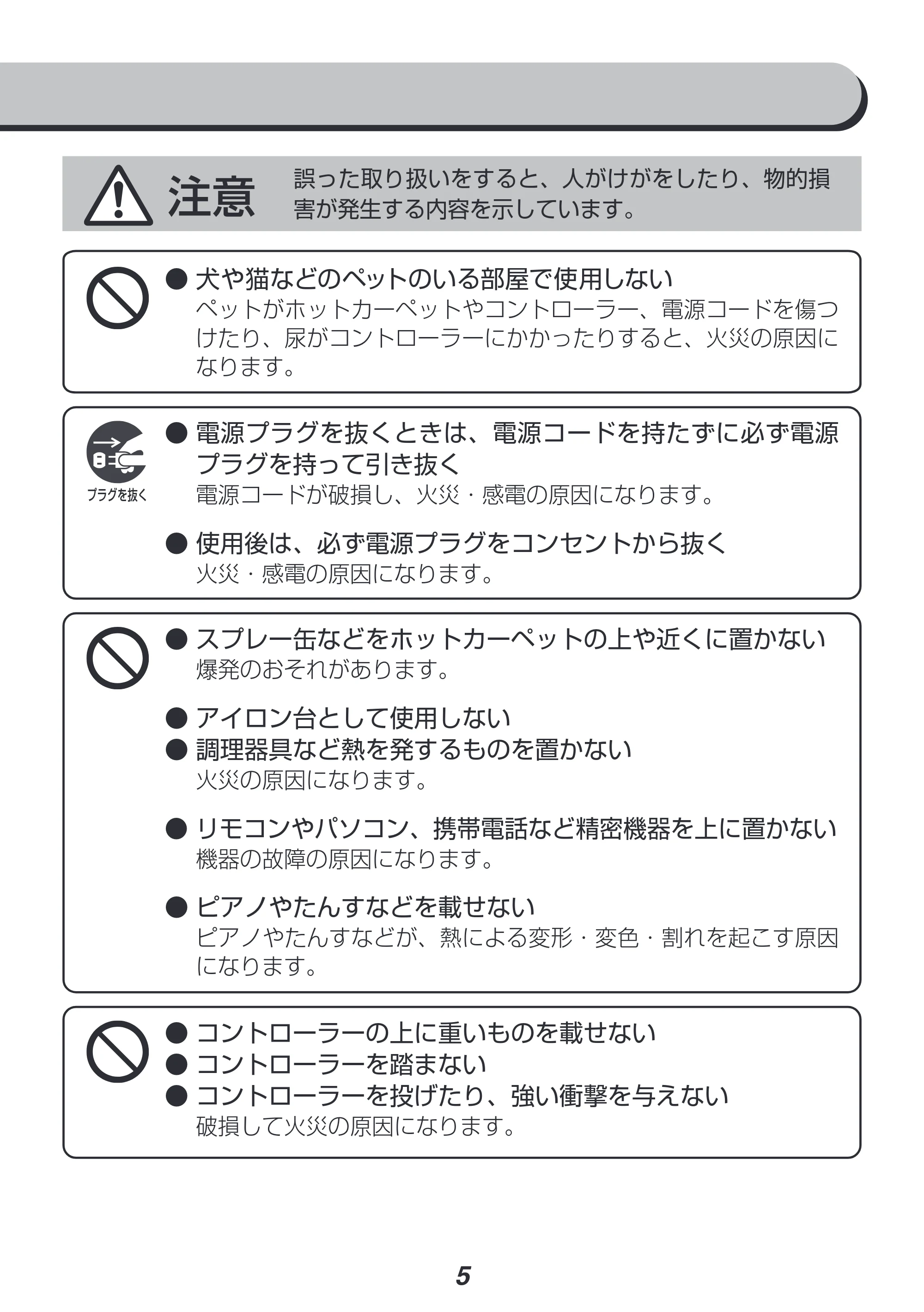 アイリスオーヤマ HCM-1105FL 取扱説明書 — 原本ページ — 5ページ
