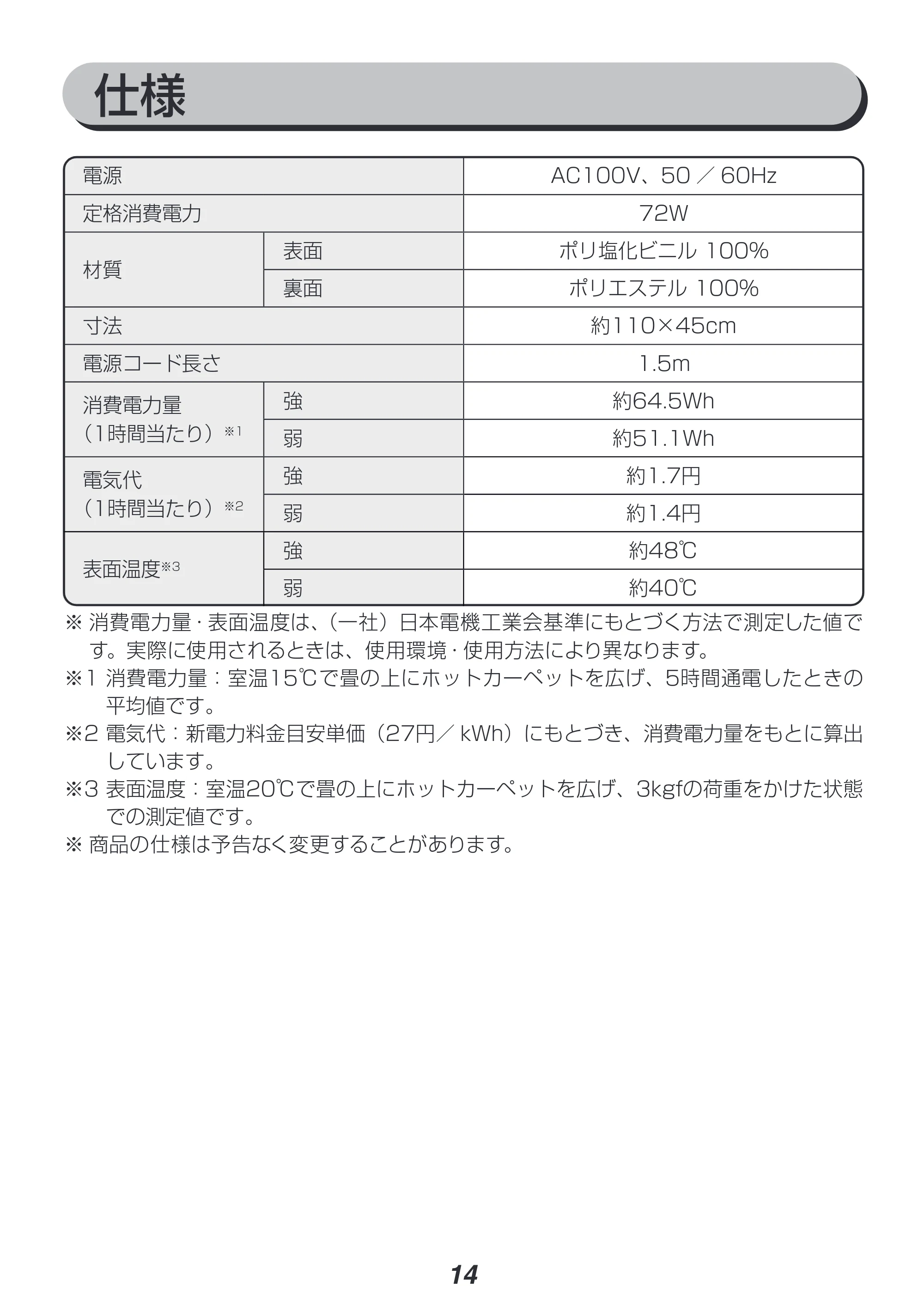 アイリスオーヤマ HCM-1105FL 取扱説明書 — 原本ページ — 14ページ