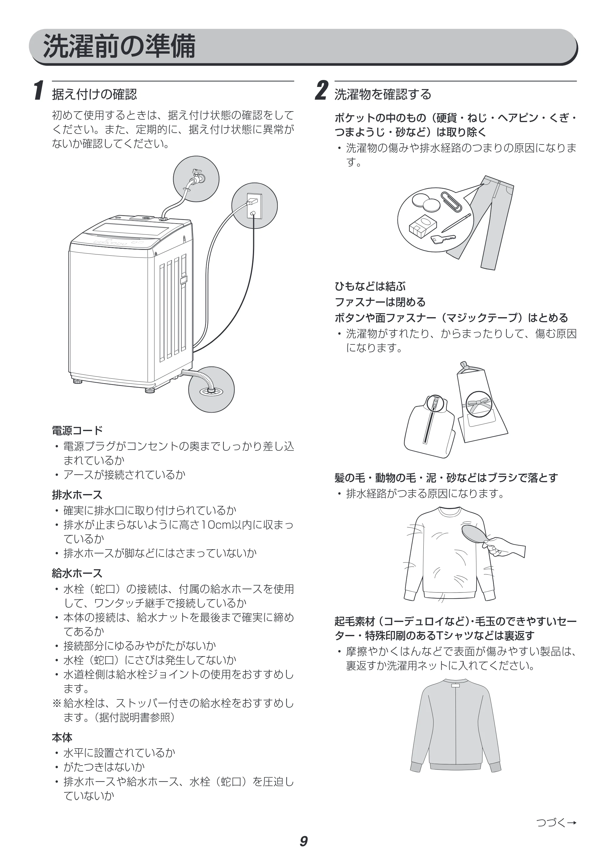 アイリスオーヤマ IAW-T702 取扱説明書 — 原本ページ — 9ページ
