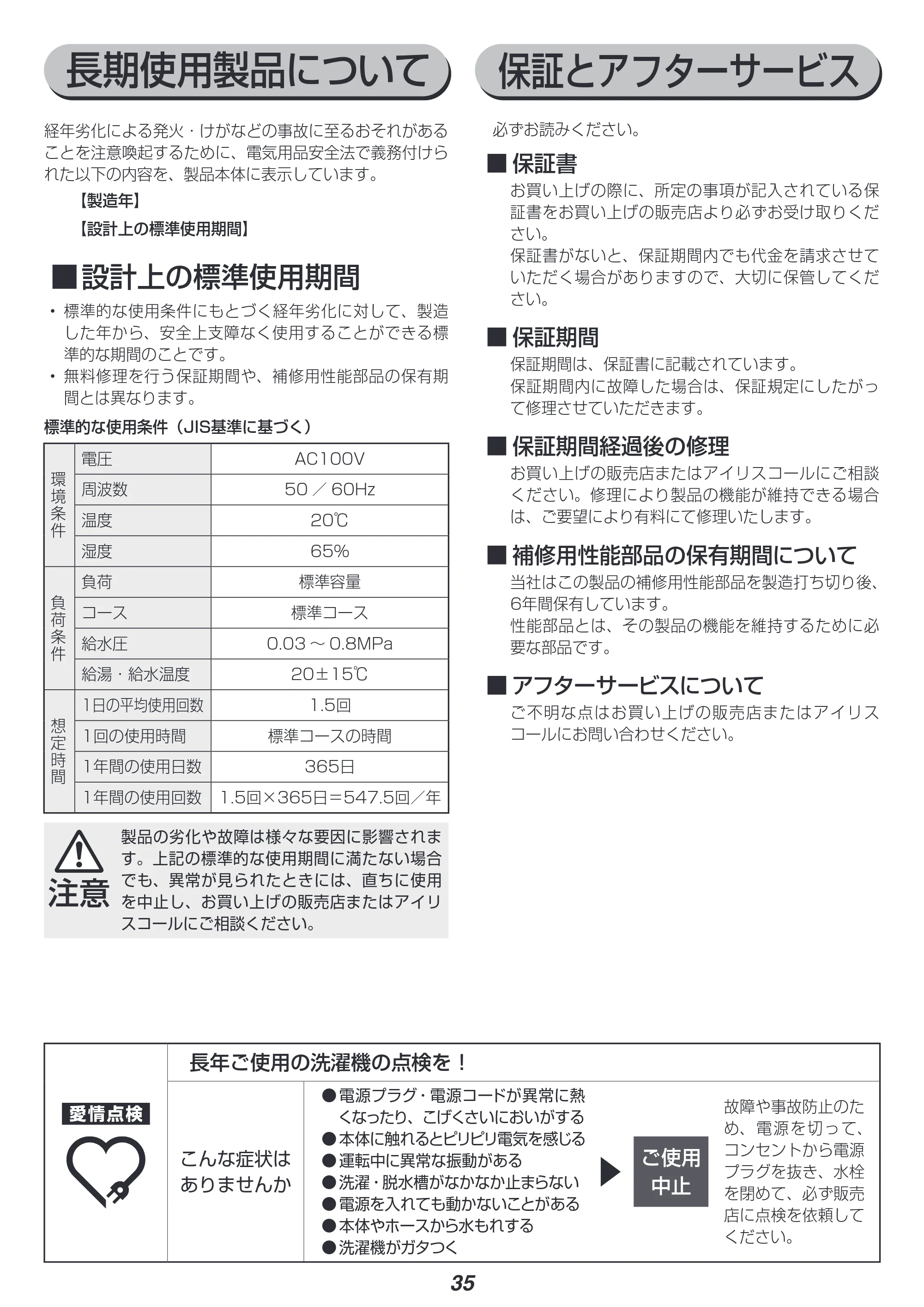 アイリスオーヤマ IAW-T702 取扱説明書 — 原本ページ — 35ページ
