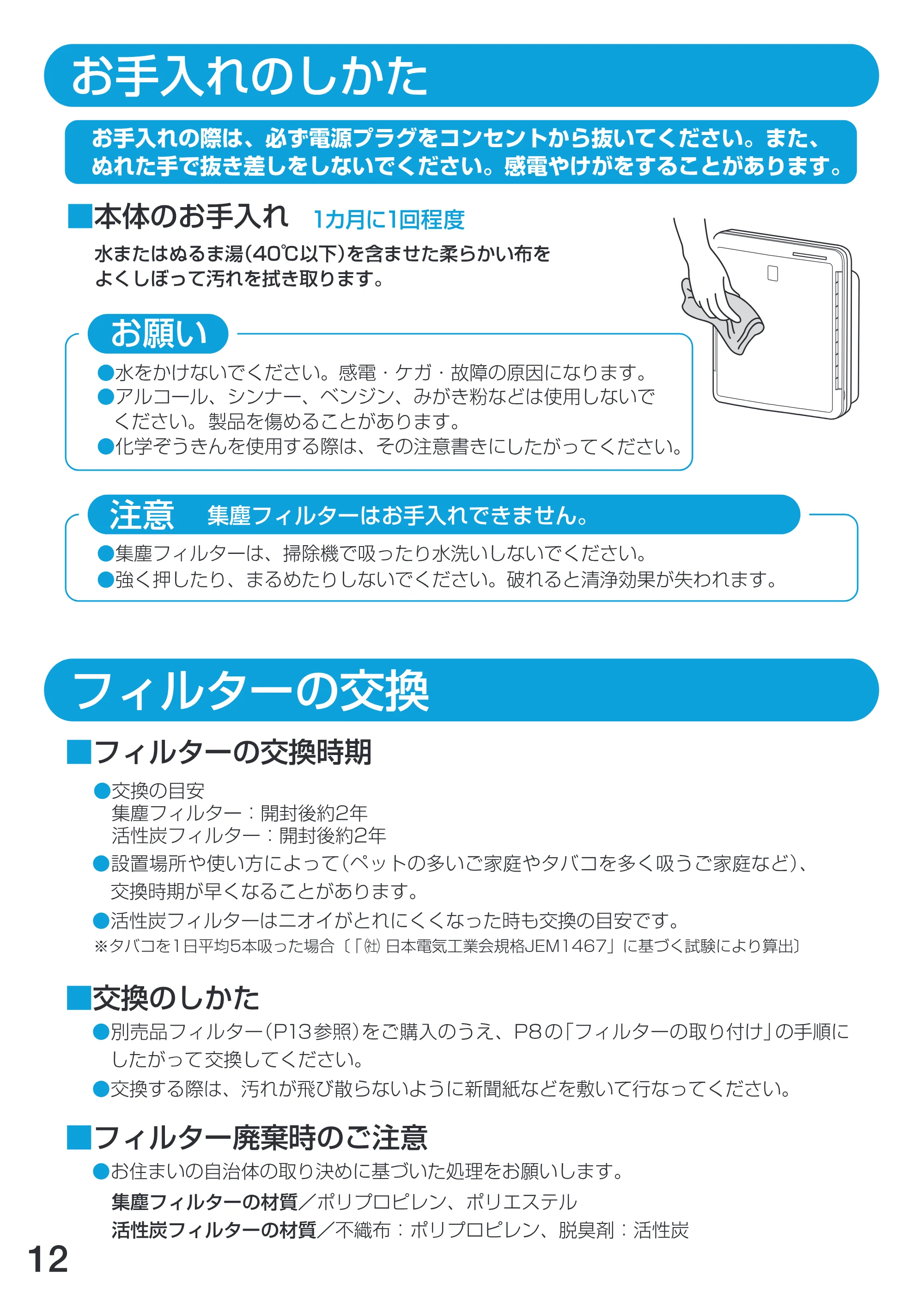 アイリスオーヤマ PM2 / PMAC-100 取扱説明書 — P_12 [Converted] — 原本ページ — 12ページ