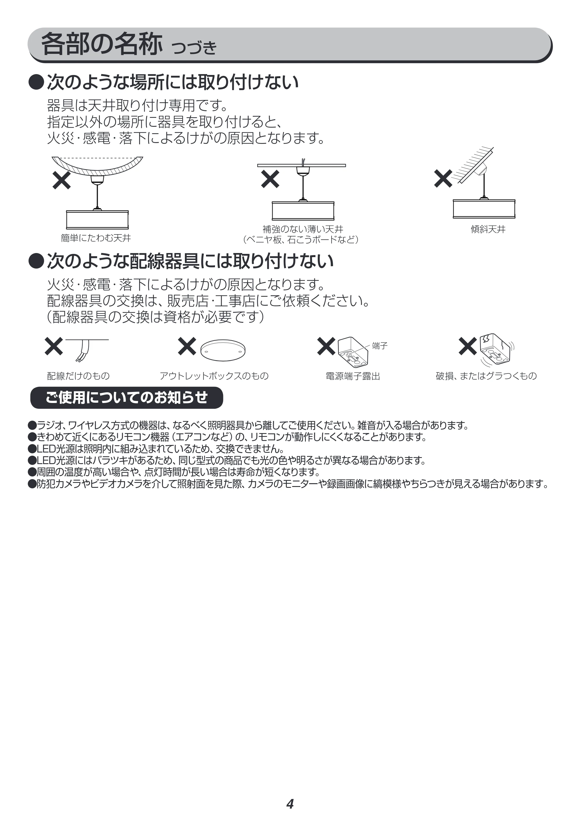 アイリスオーヤマ PLM6D-ADWN 取扱説明書 — 原本ページ — 4ページ