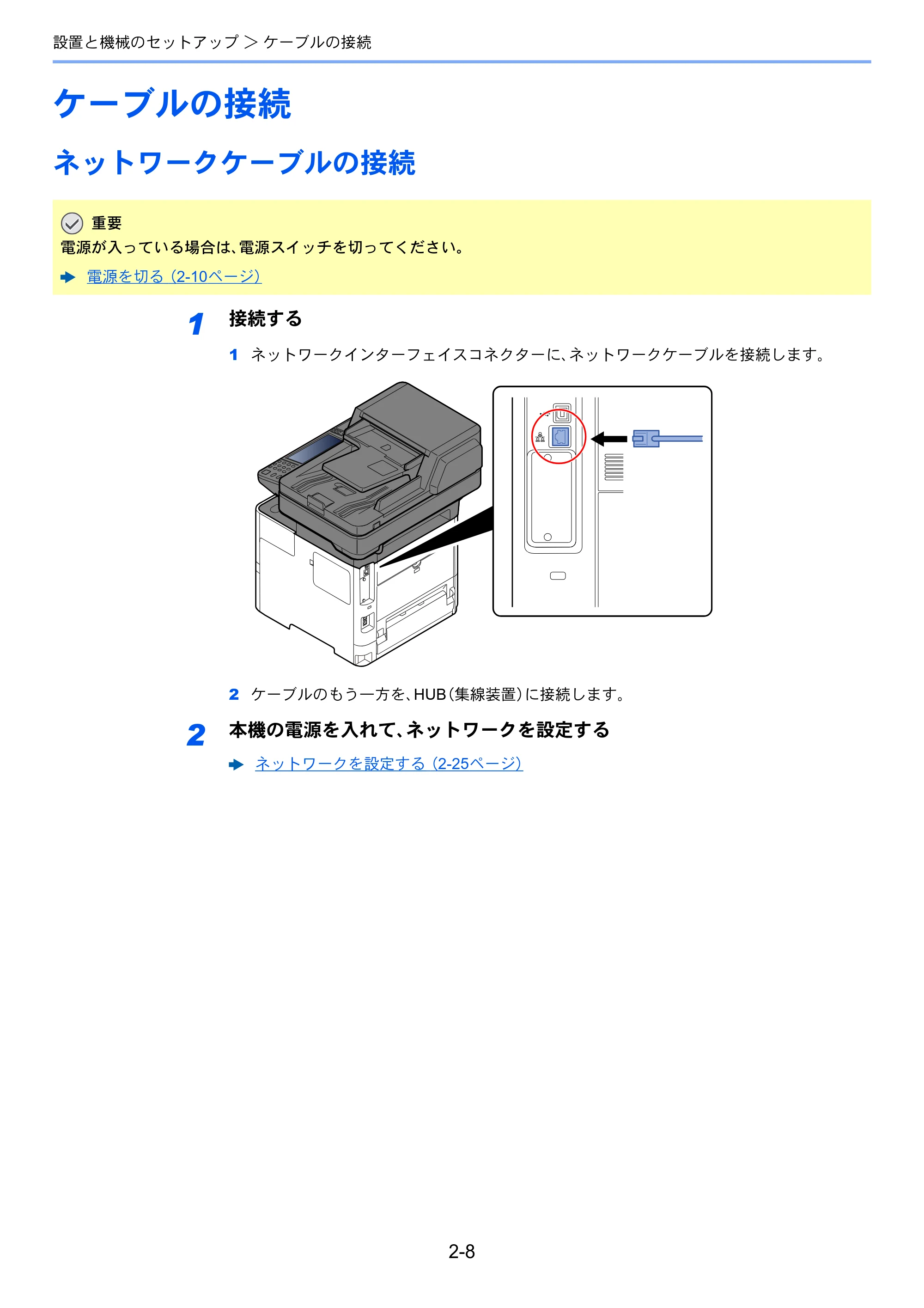 京セラ ECOSYS M3645idn ECOSYS M3645idn 使用説明書 — ケーブルの接続 — 原本ページ — 60ページ